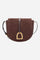 Crossbody bag in suede with leather details, with curved and refined design. The front flap, closed with a hidden magnet, is decorated with a large golden logo buckle and contrasting leather details. The adjustable strap is made of leather. Dimensions:19 x 16 x 6 - D.BROWN/D.CHOCOLATE
