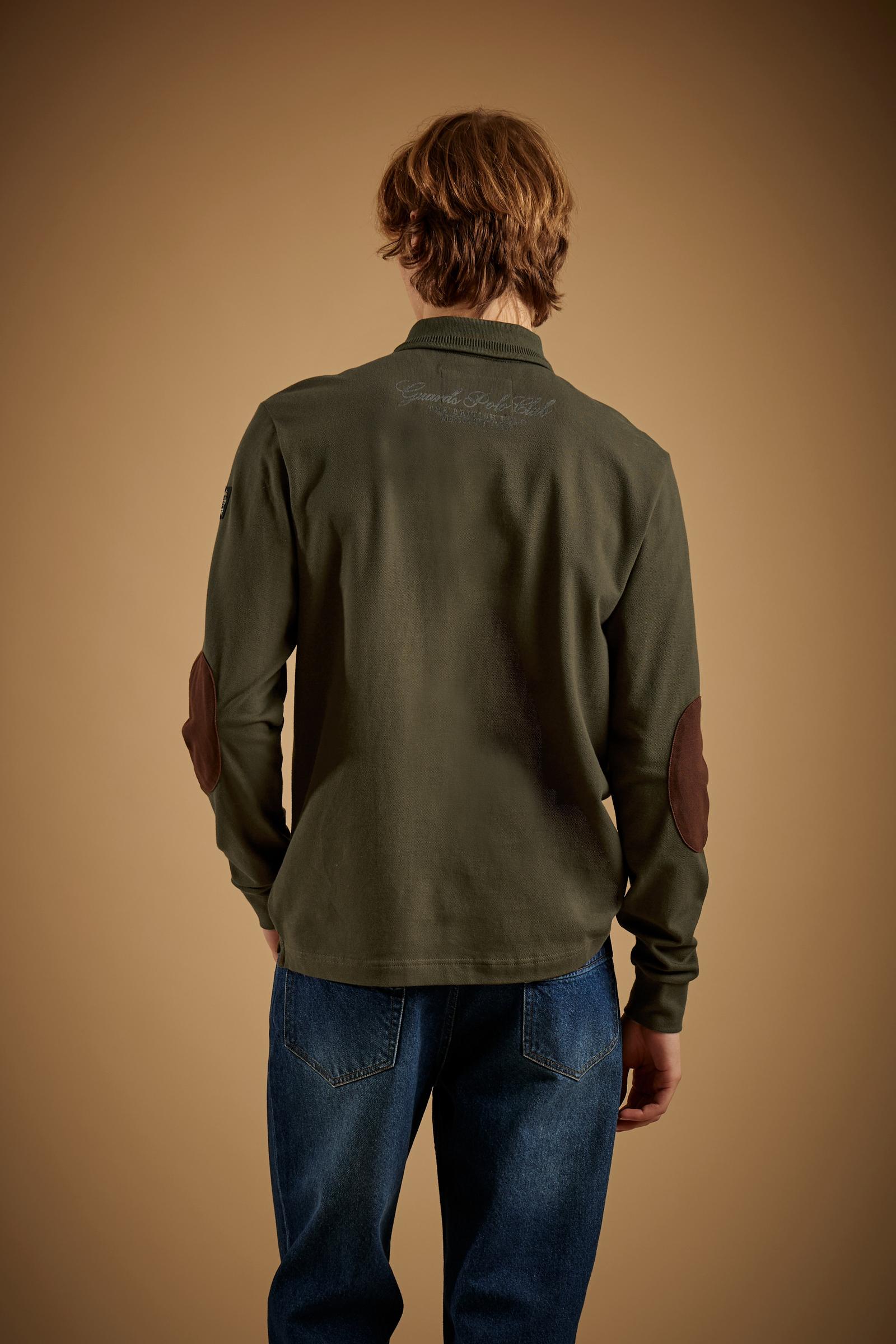 Men's long sleeve cotton piqué polo Guards - Edred