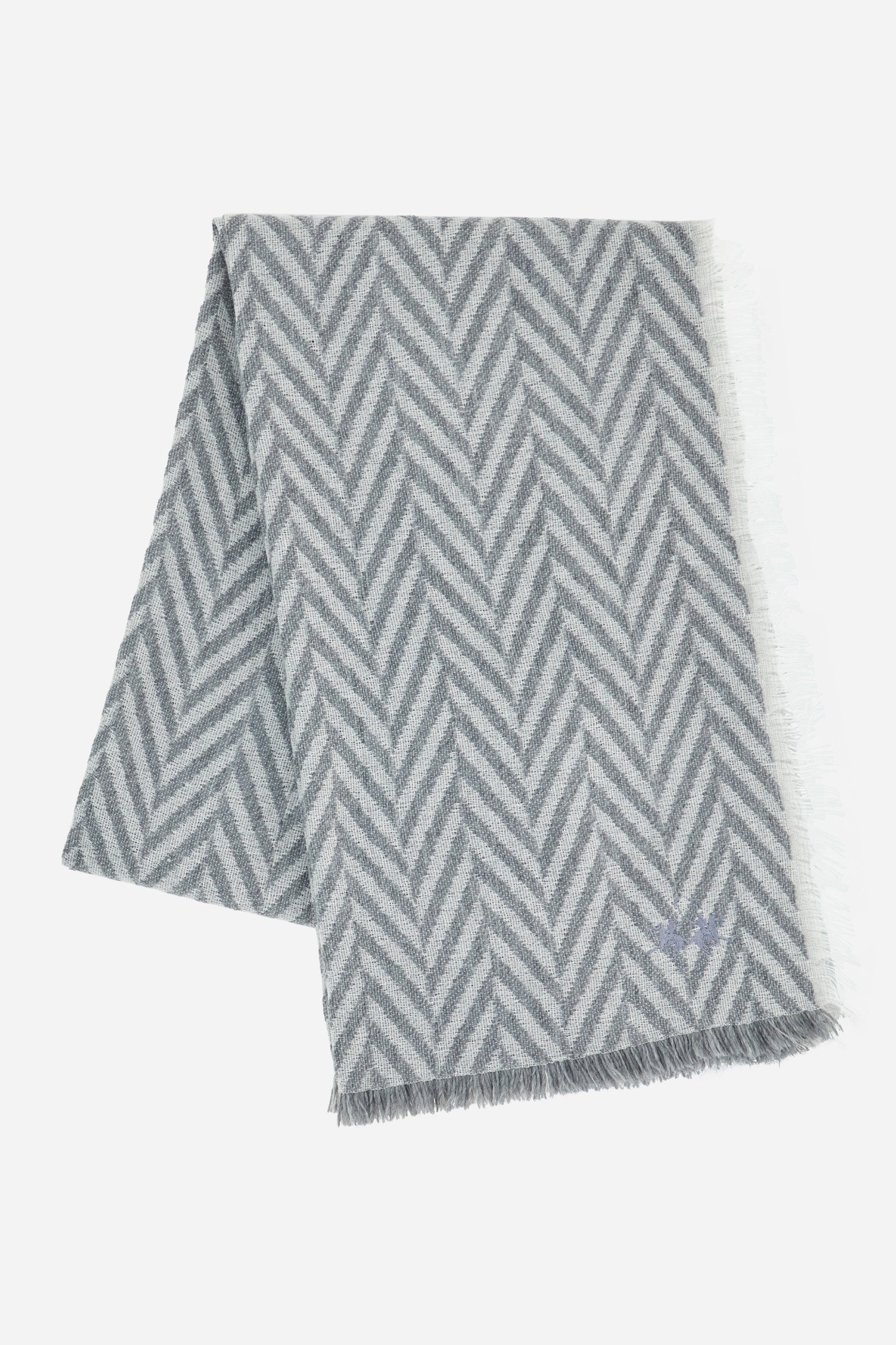 Scarf with side fringes in fabric