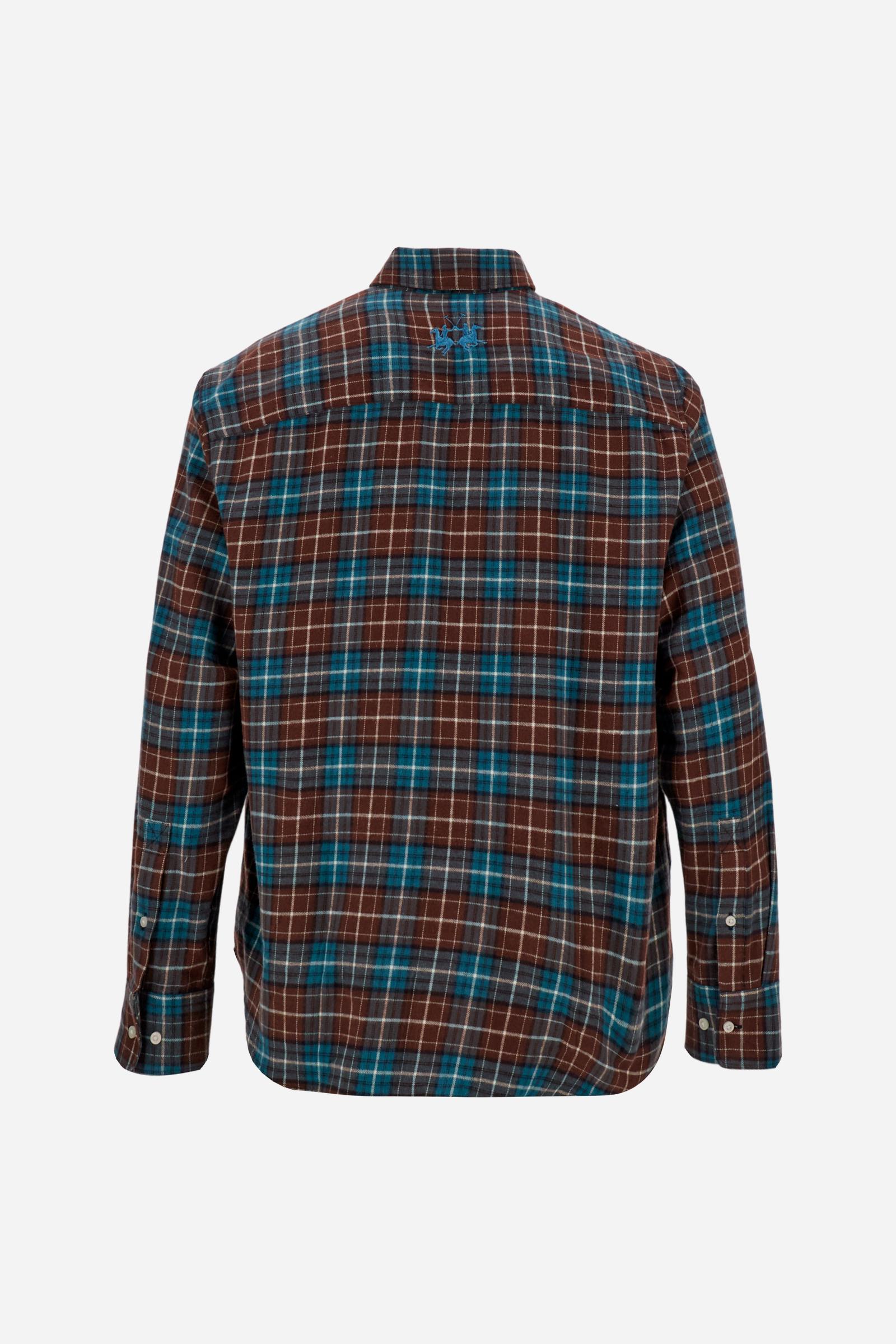 Men's cotton flannel checkered shirt