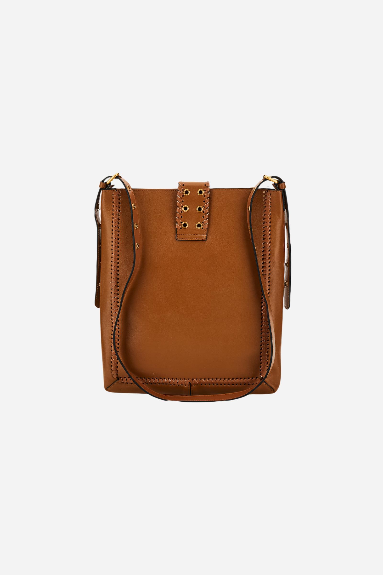Damen-Umhängetasche aus Leder mit durchbrochenen Stickereien - Fuego Crossbody