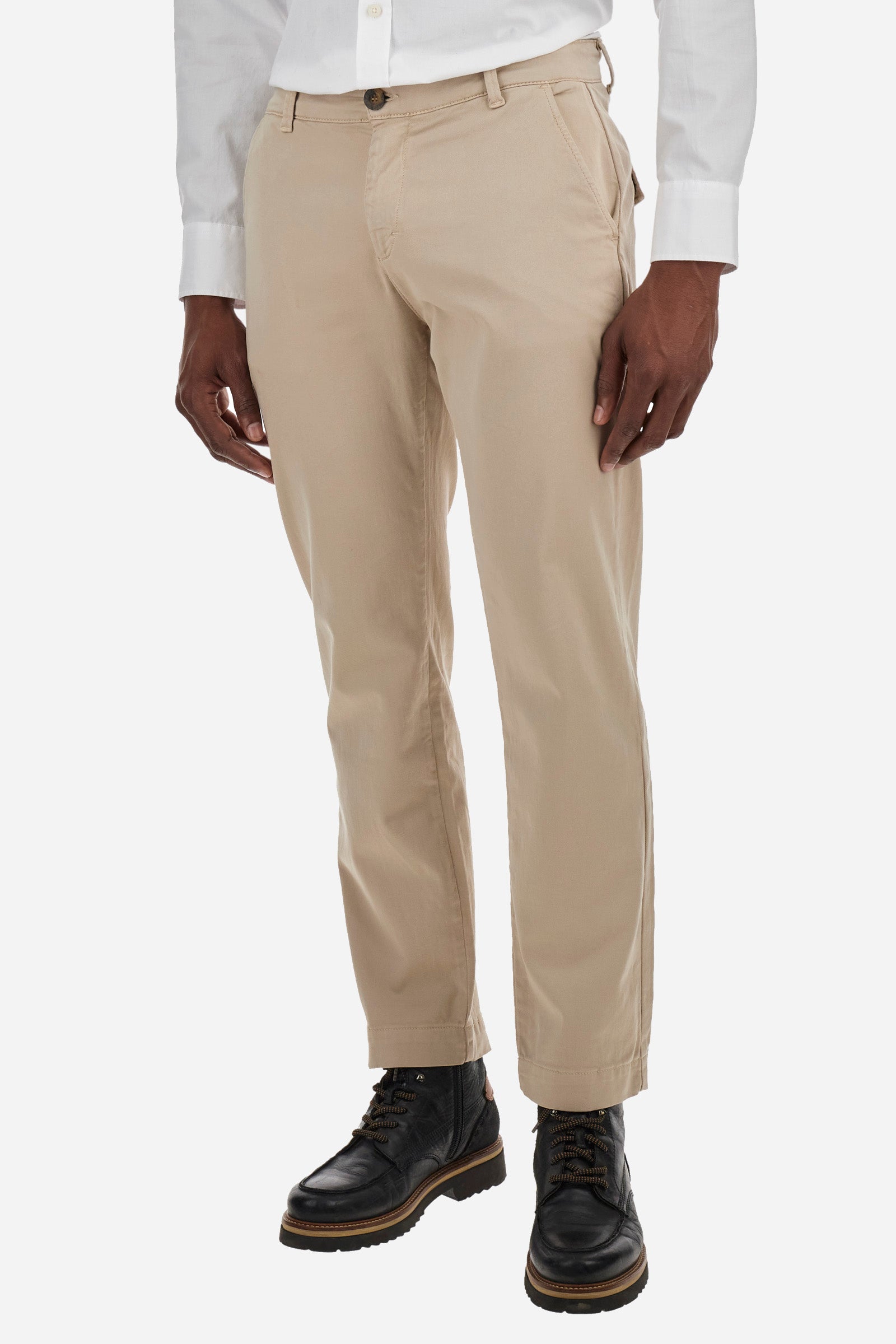 Regular fit stretch cotton chinos - Zivon