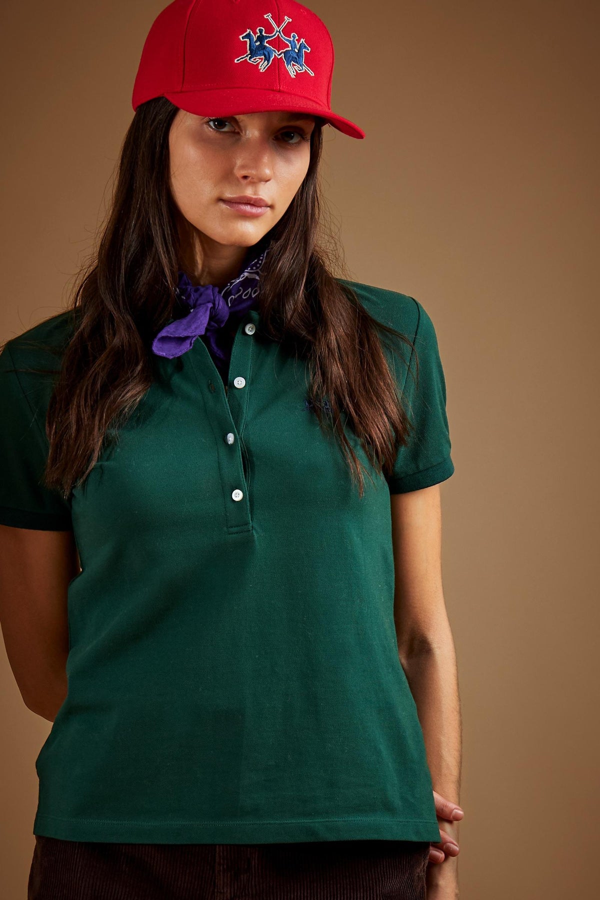 Women's short sleeve stretch piqué polo SLIM FIT - Eleanor