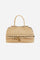 Handtasche aus Veloursleder mit dekorativen Riemen - Tote