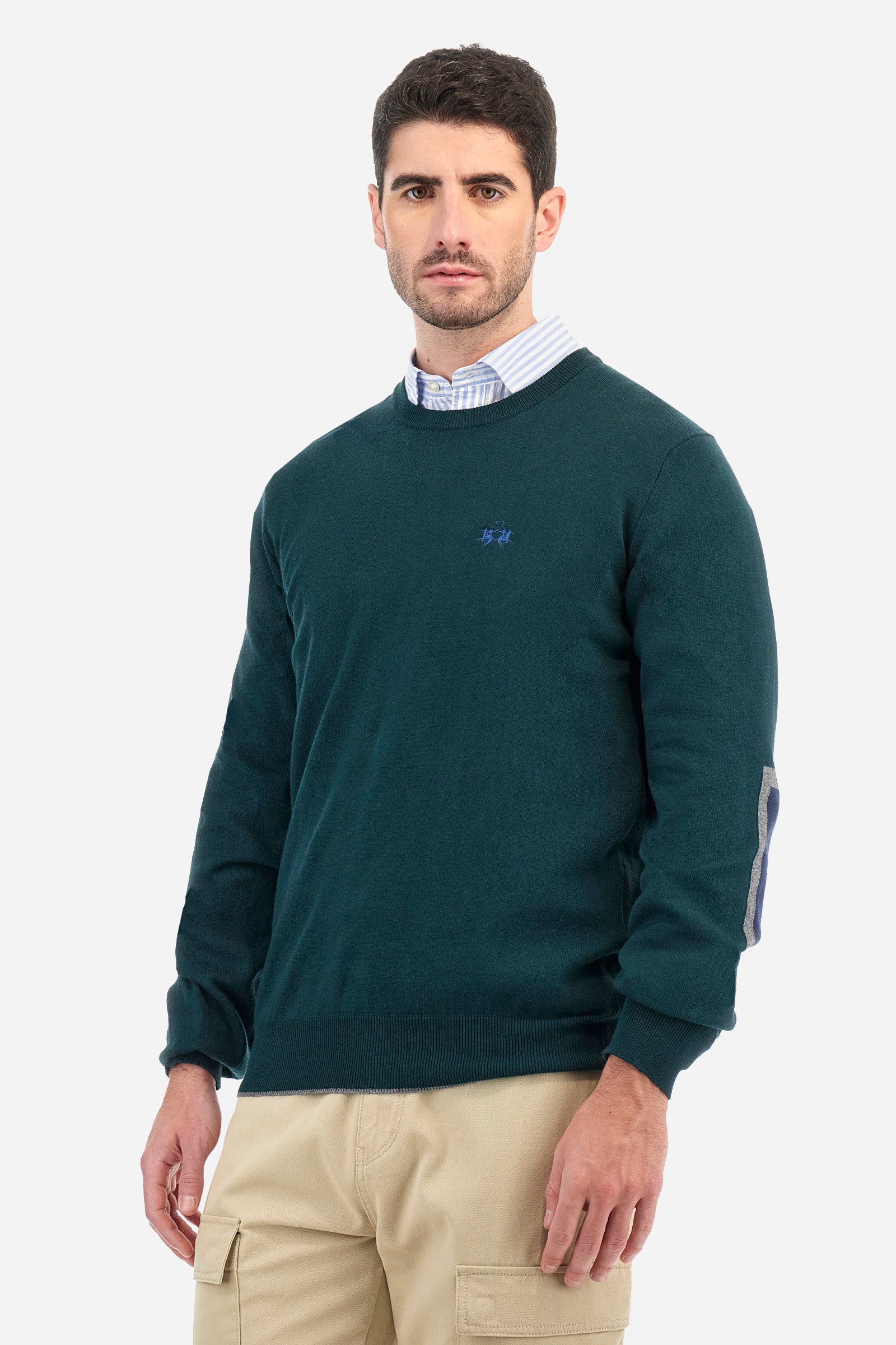 Regular fit pullover in cotton and wool - Zlatko