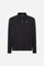 Men's long-sleeve polo made from heavy cotton jersey with ribbed cuffs, contrasting gabardine collar, embroidered logo, and a comfortable regular fit. - Black