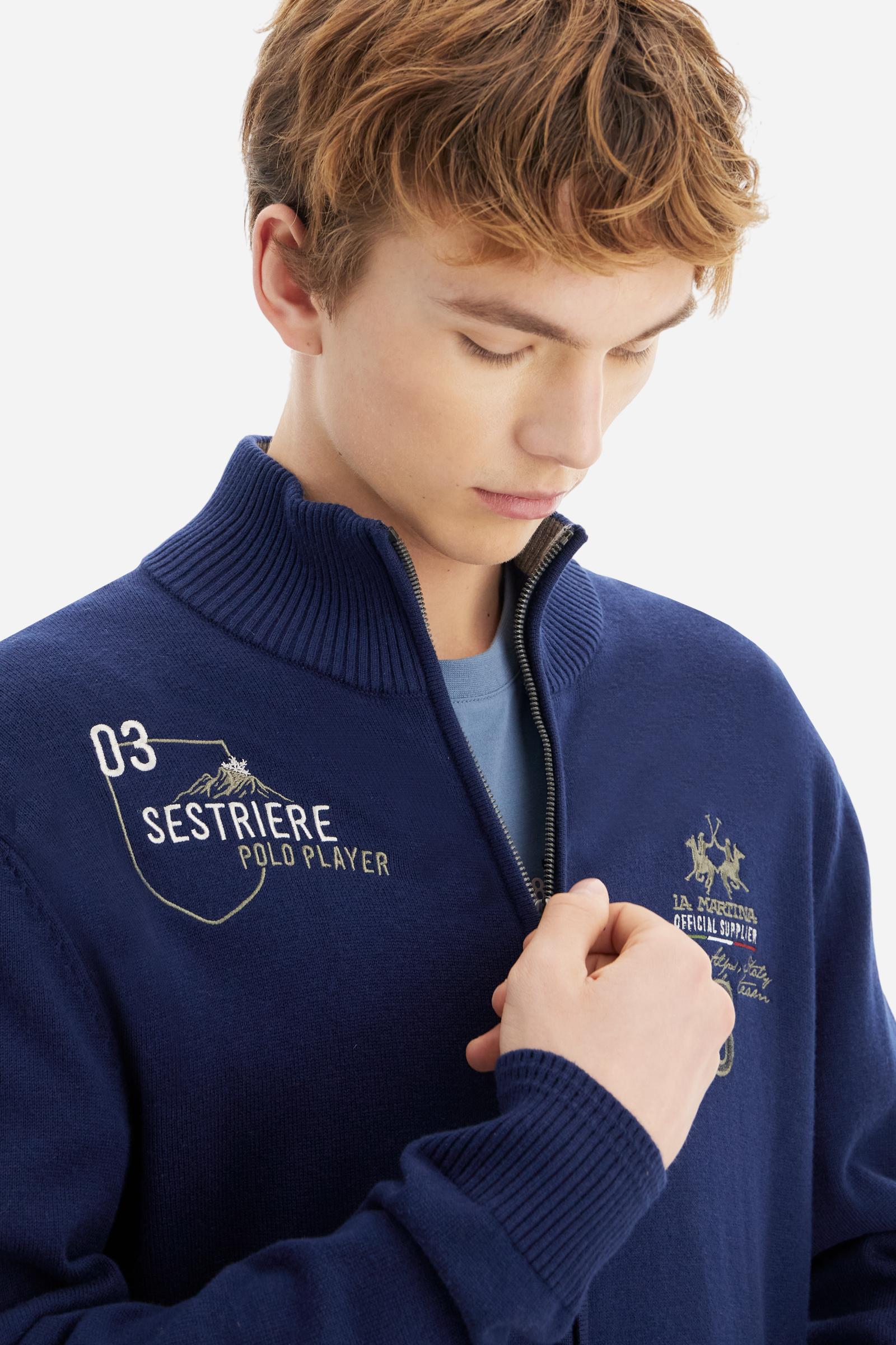 Men's full zip wool blend sweater Polo Team - Bradford | La Martina