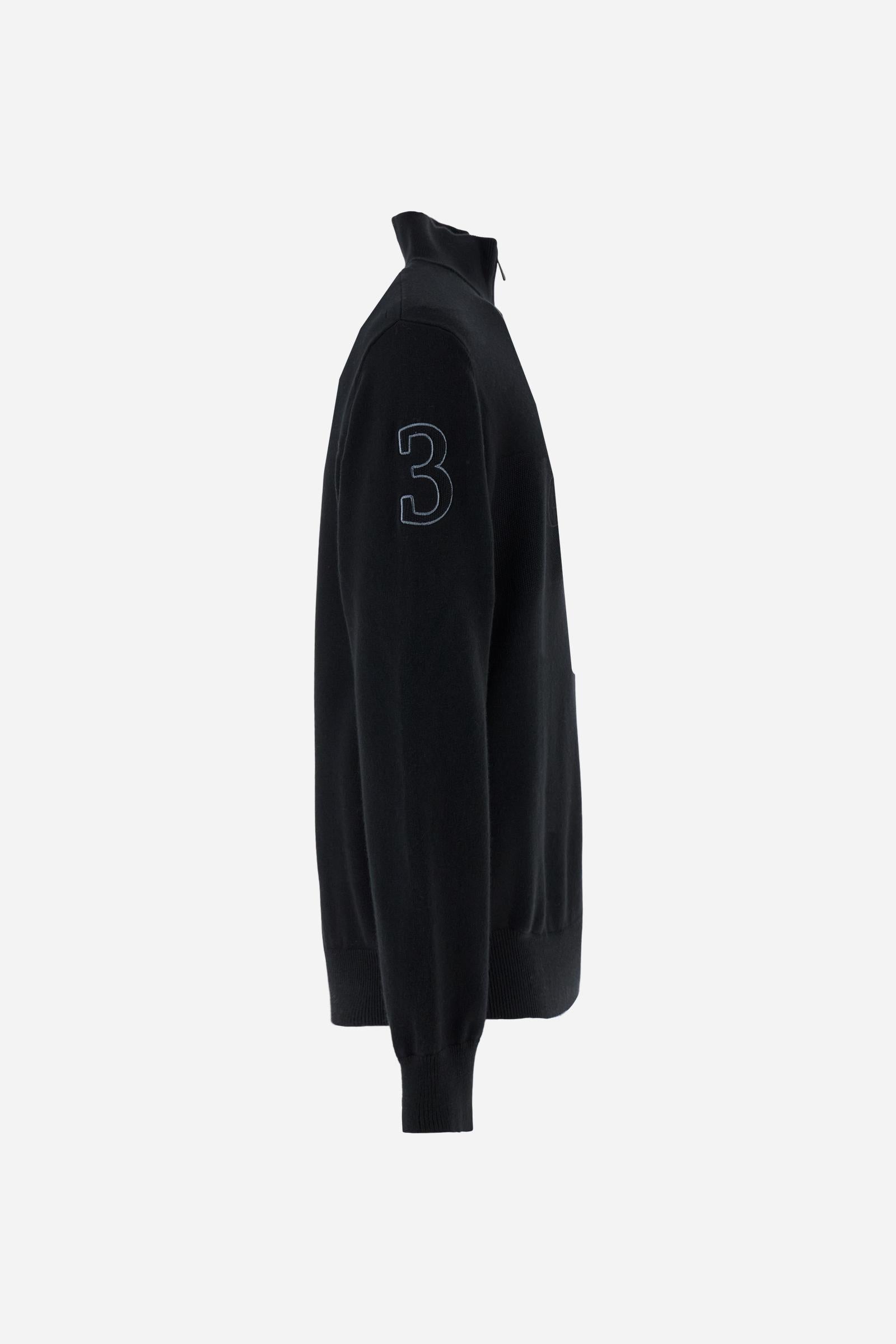 Men’s wool half‑zip mock‑neck sweater - Boulus