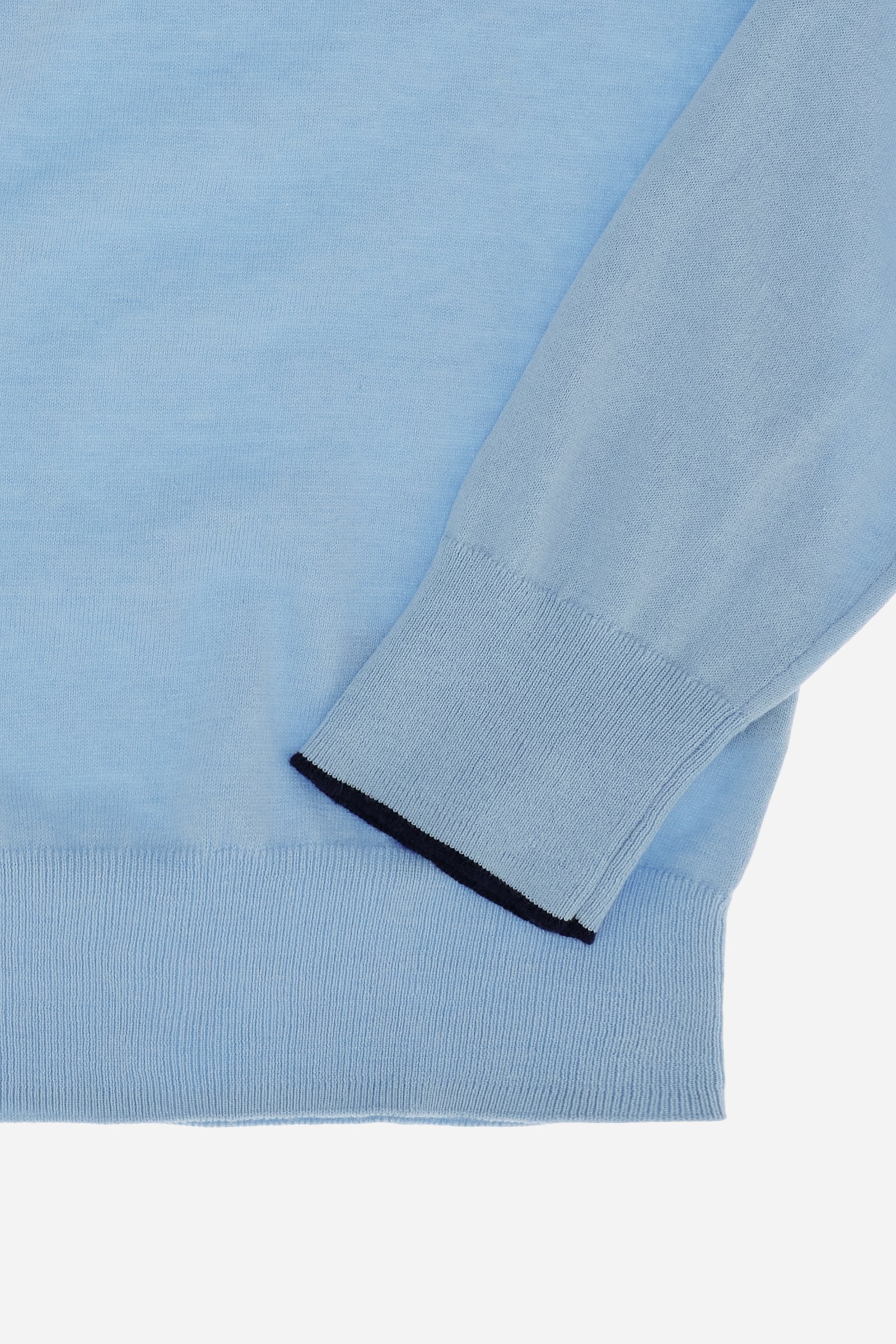 Crewneck sweater in lightweight 100% cotton with a regular fit. Ribbed collar, cuffs and hem. Contrast details inside the neckline, echoed on the cuffs, and embroidered logo on the chest. - Blue Bell                                                                                                                                                                                                                                                                                                                         