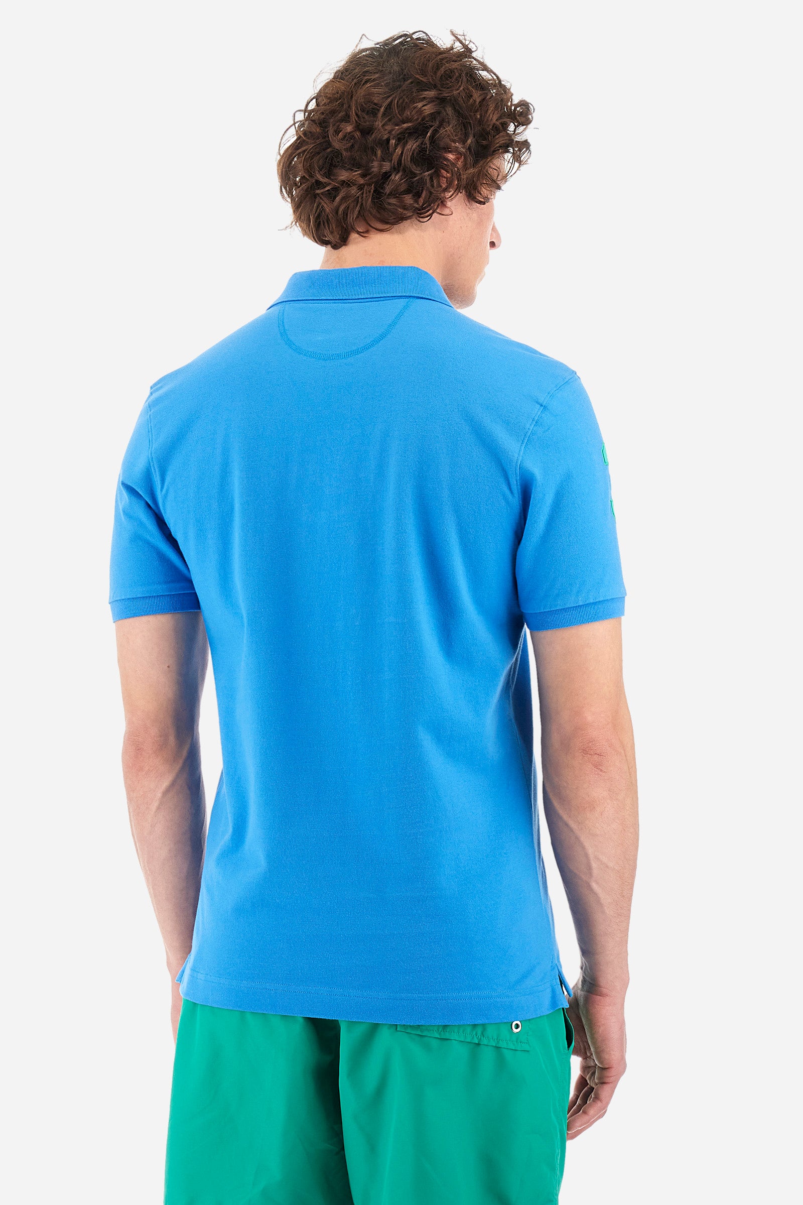 Regular-fit polo shirt in elasticated cotton - Ray
