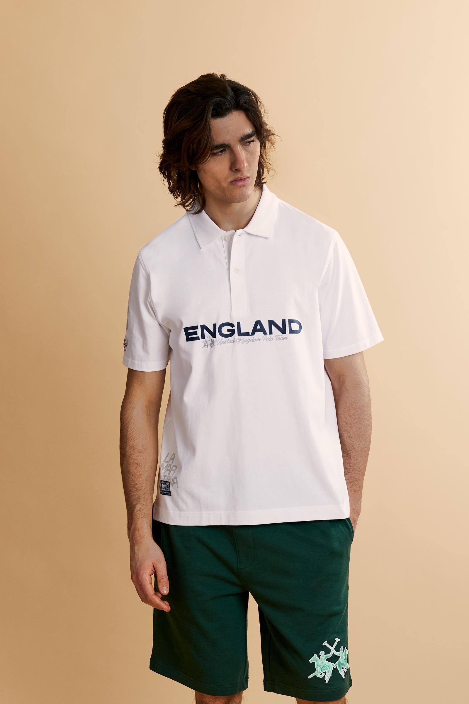 Men’s cotton jersey polo with contemporary fit and bold front-back graphic inspired by Team United Kingdom. - Optic White                                                                                                                                                                                                                                                                                                                                                                                                       