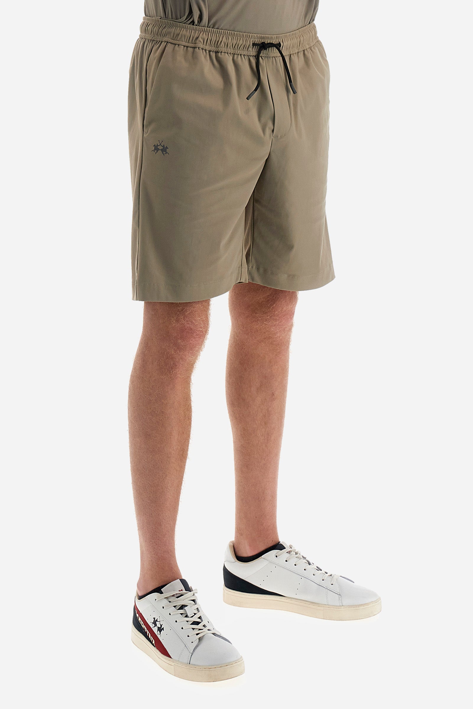 Regular-fit Bermuda shorts in synthetic fabric - Yacov
