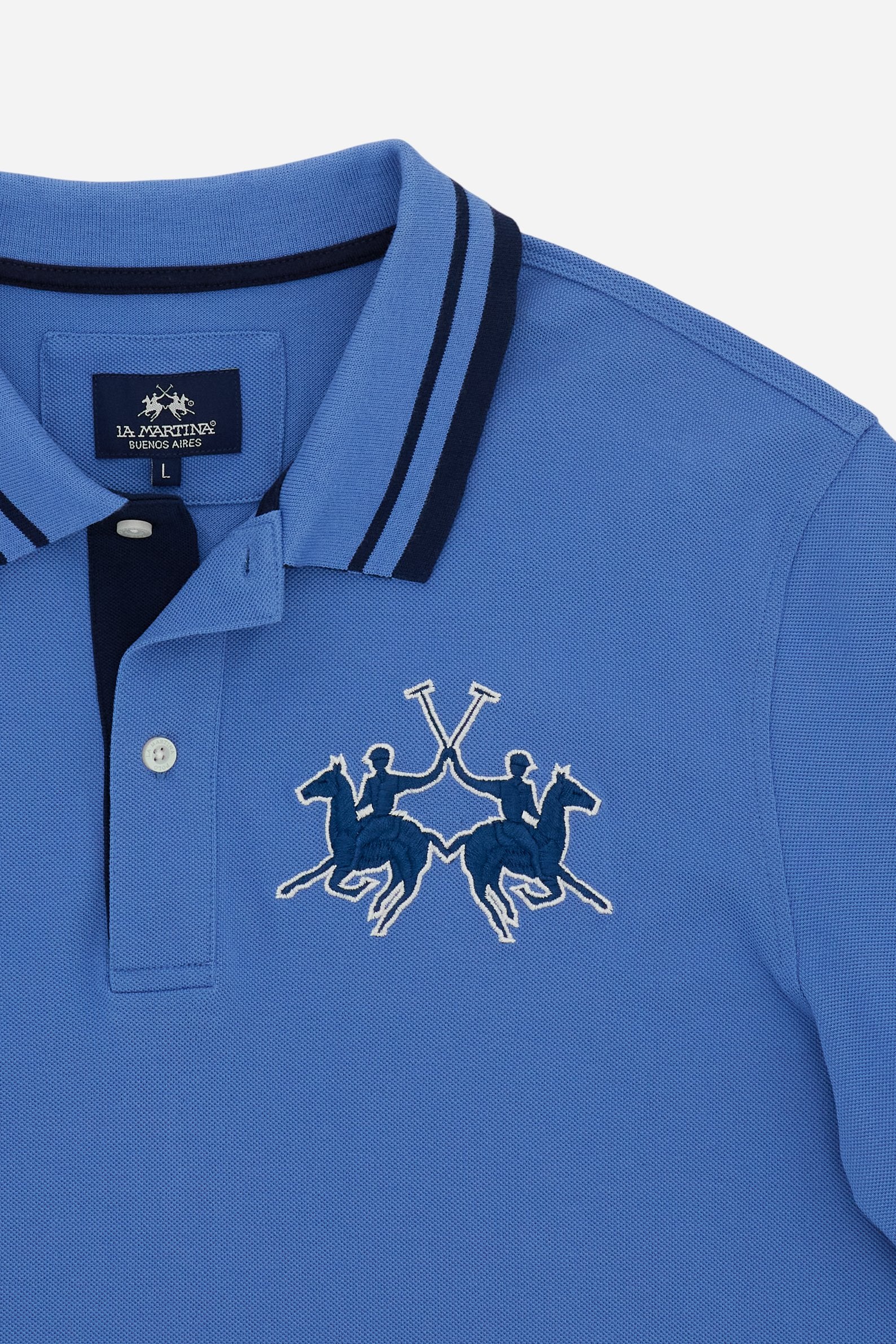 Men’s short-sleeve piqué polo shirt with 3D maxi logo – Coty
