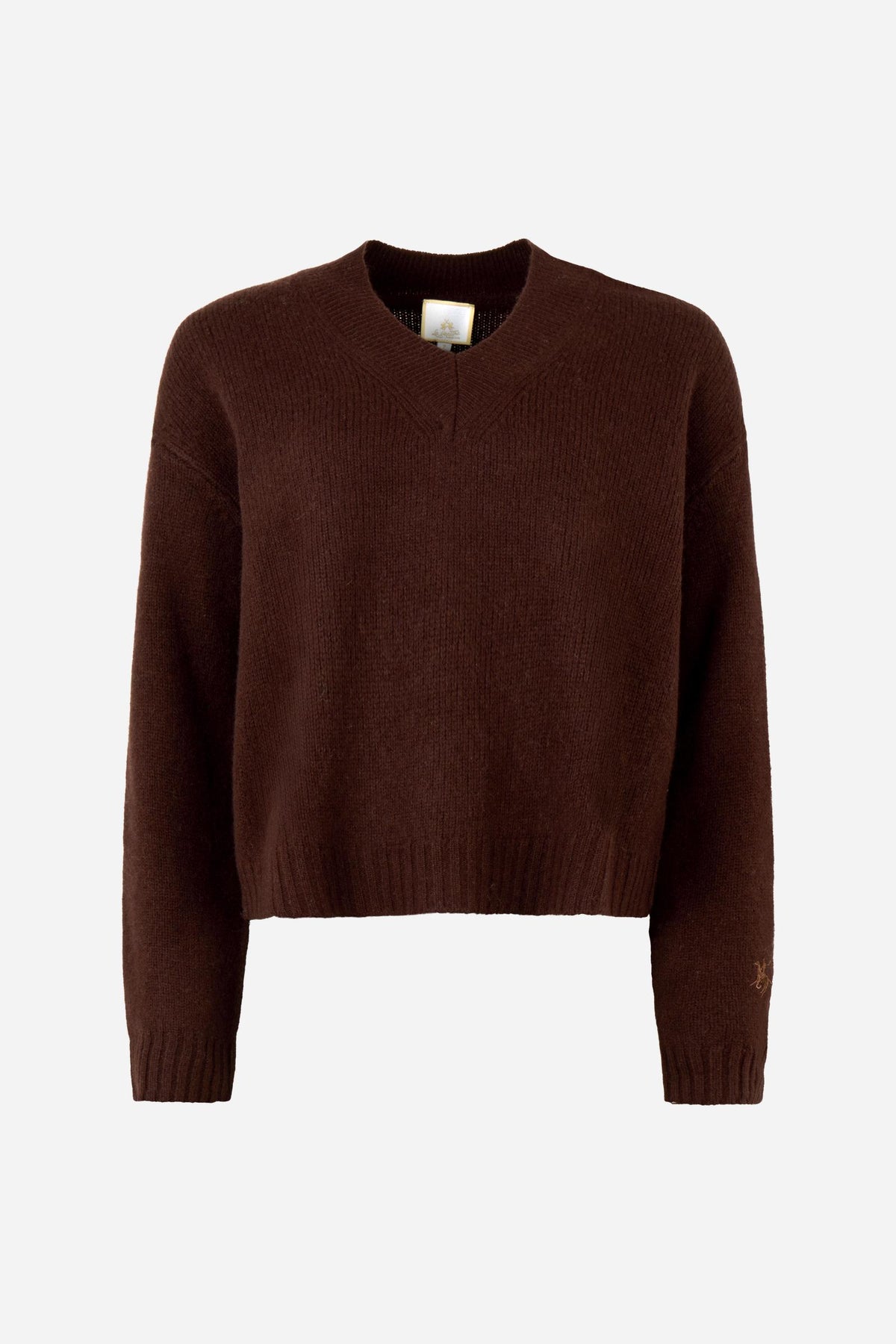 Pull femme col en "V" en laine mérinos - Erendira