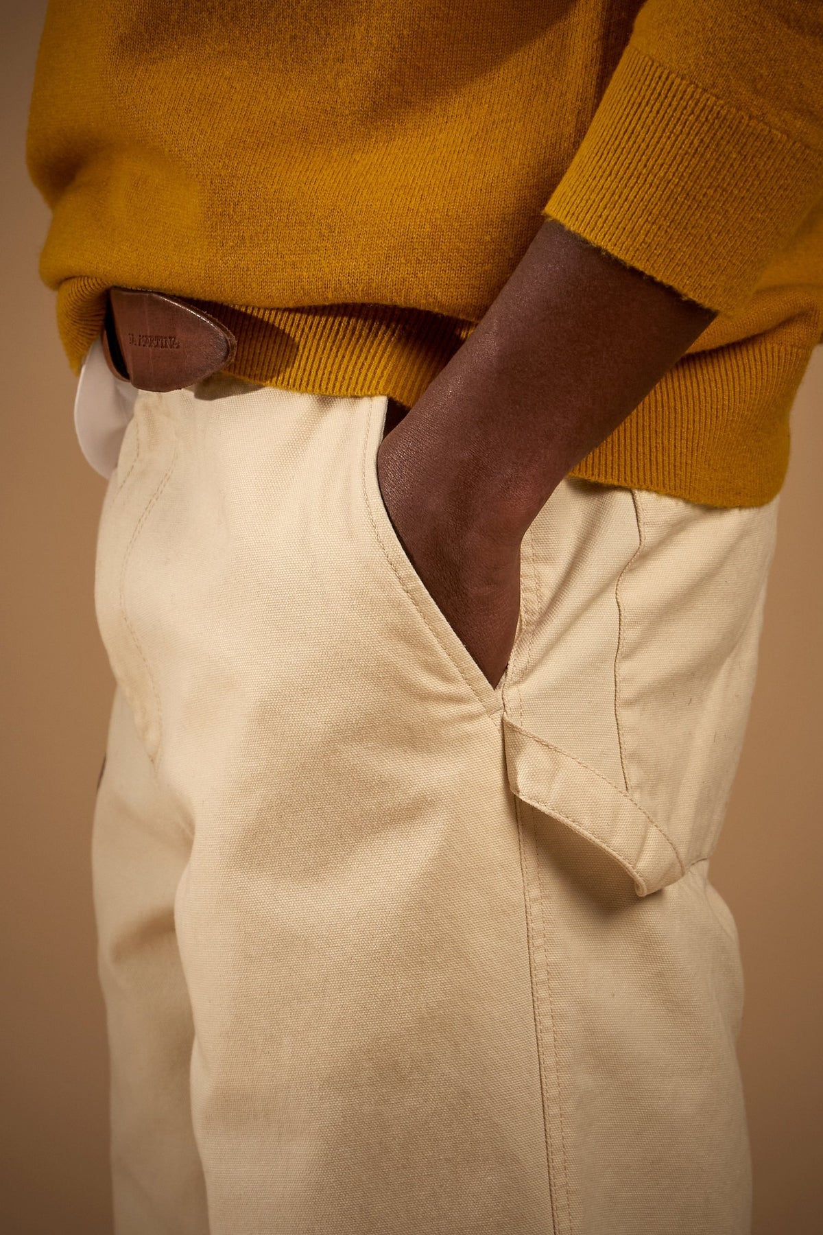 Men's Carpenter Pants in Cotton Canvas - Elvio