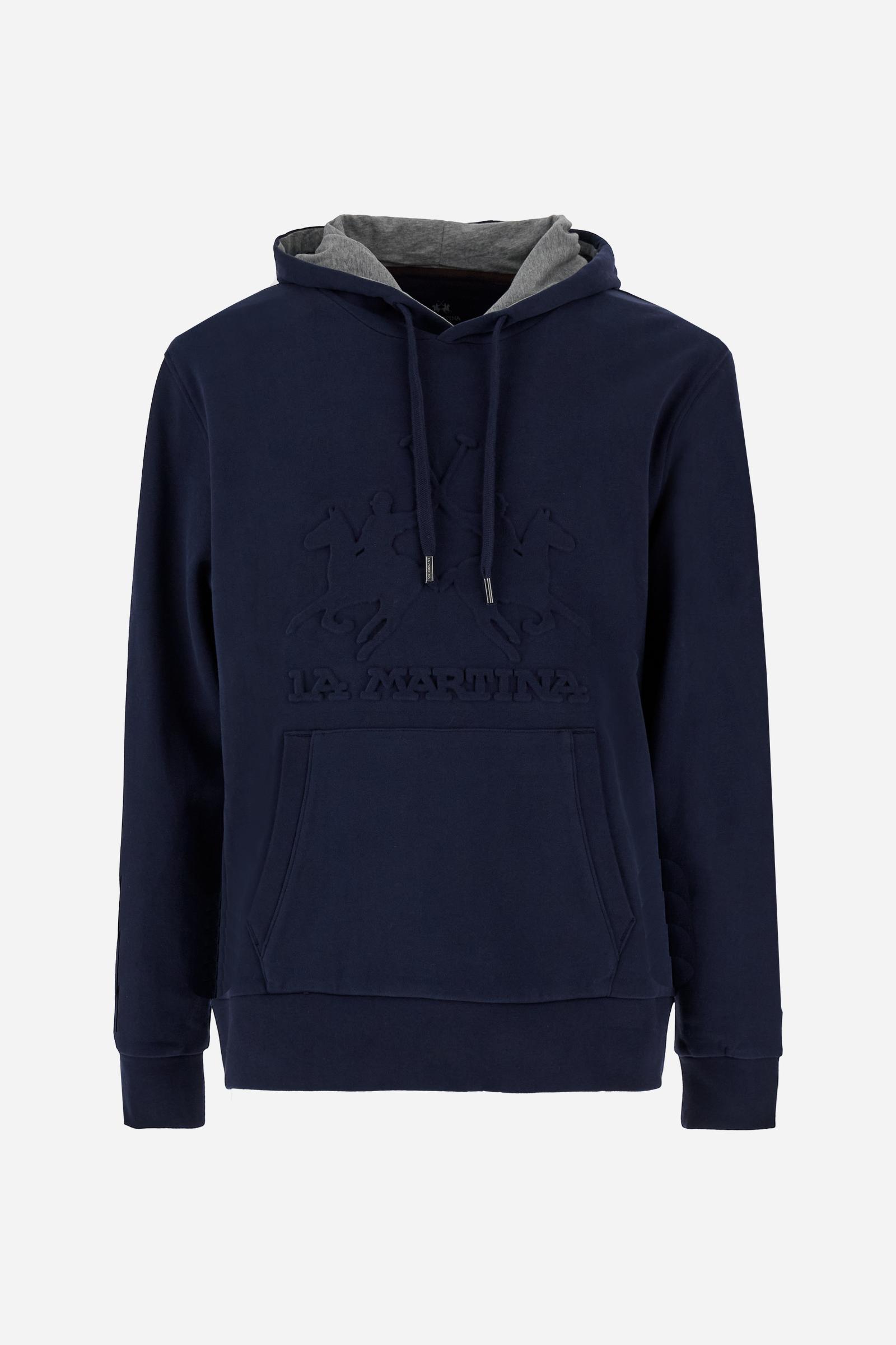 Cotton hoodie with maxi logo - Benny