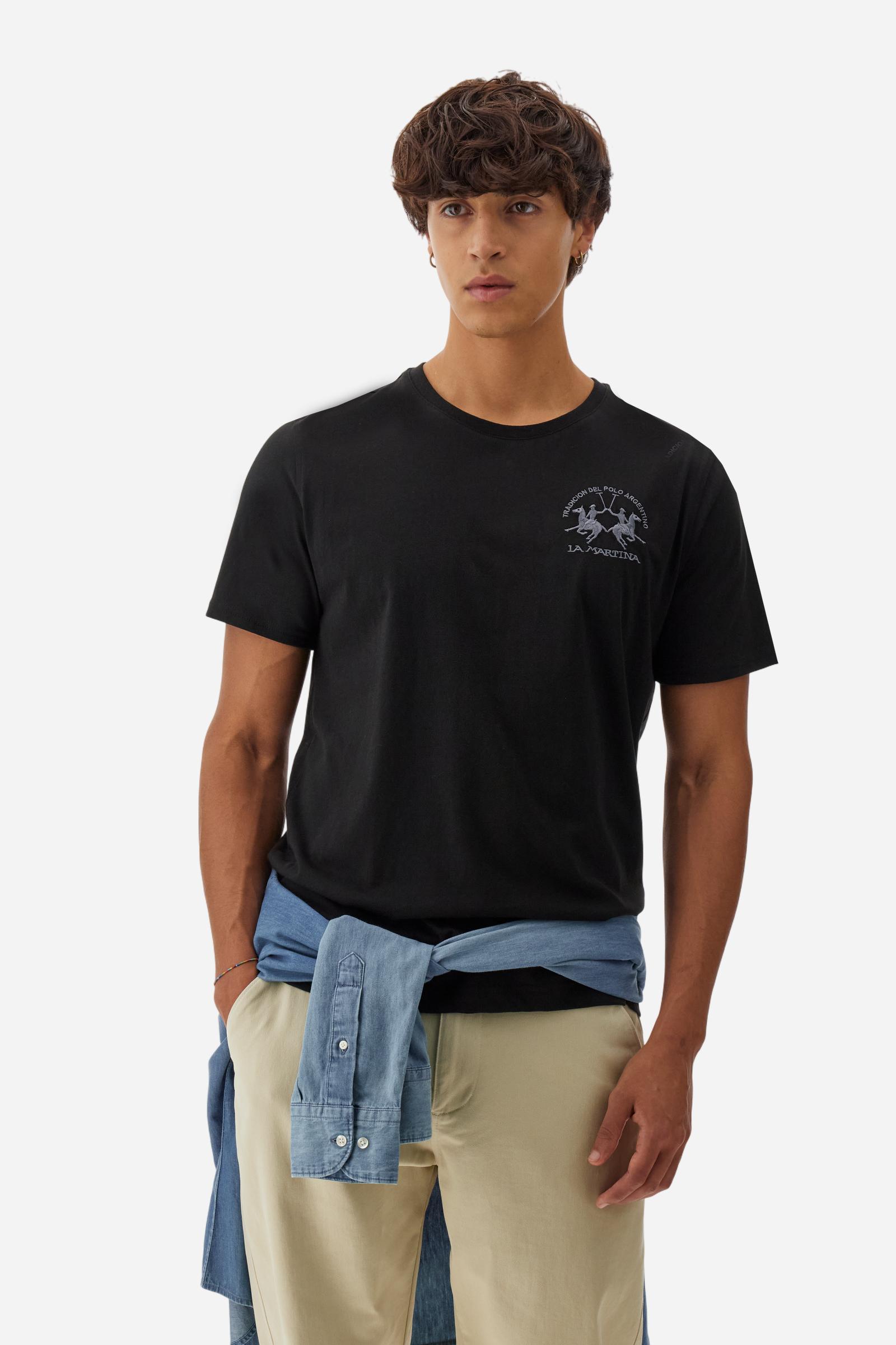 Men’s cotton T-shirt with Team logo - Black