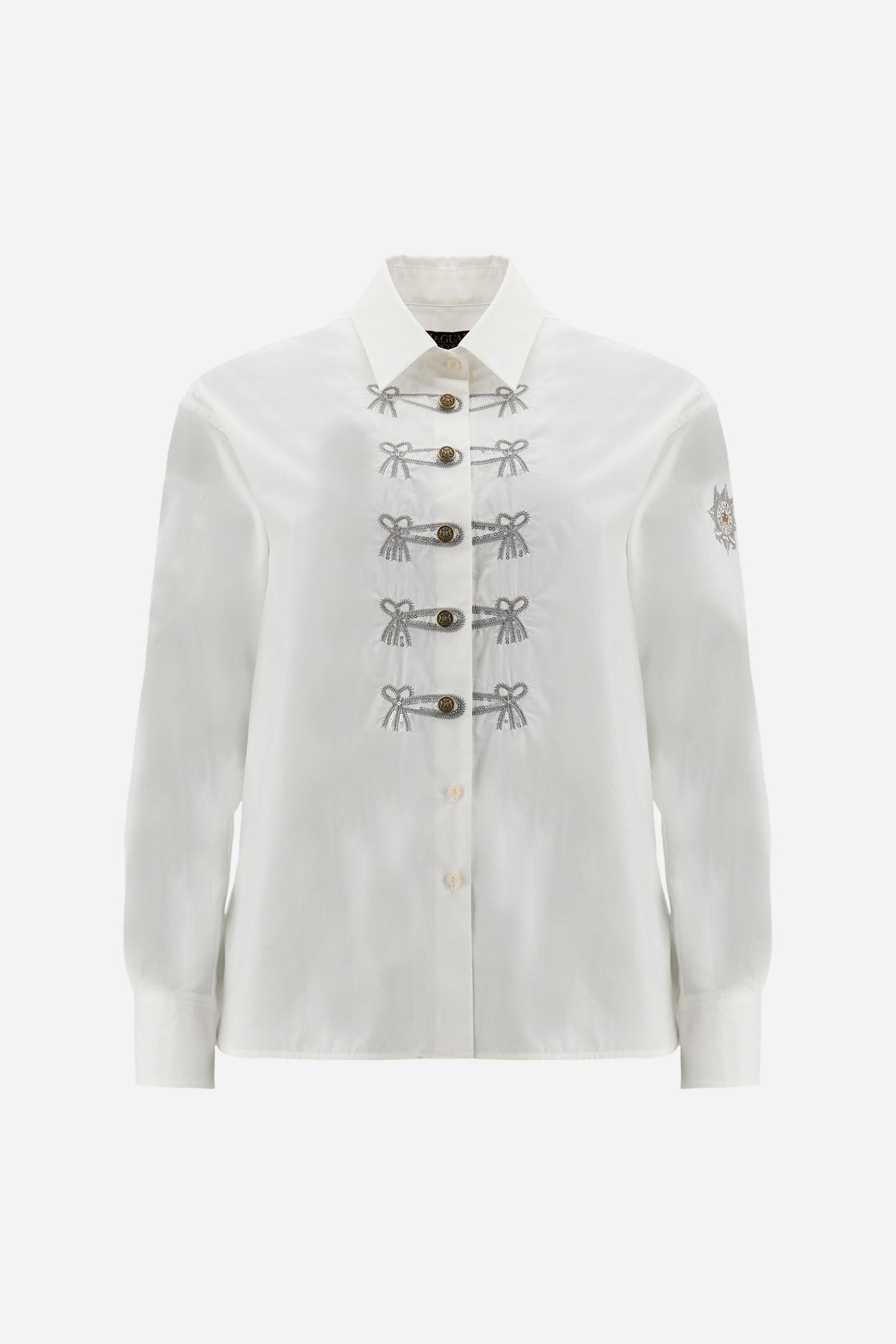 Camicia donna popeline di cotone con alamari - Doris