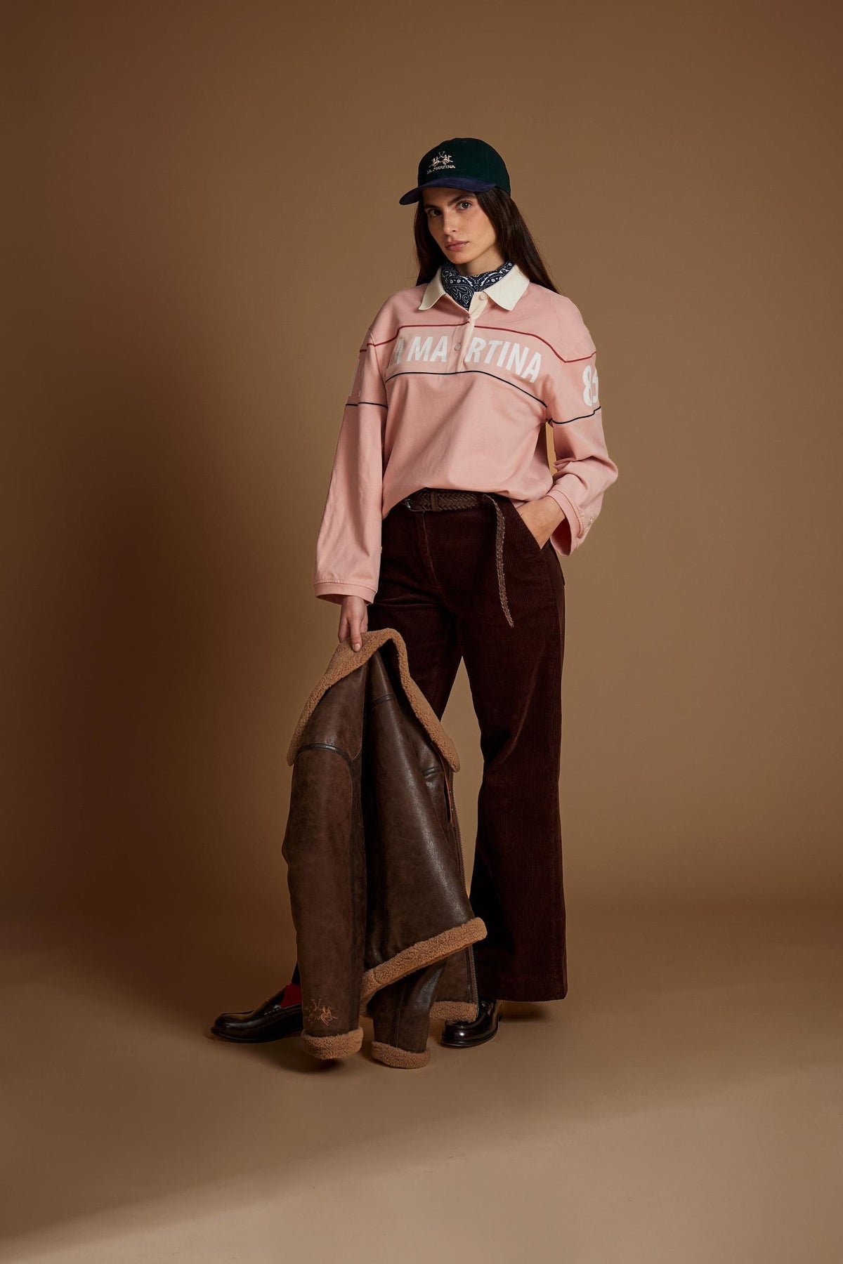 Polo donna maniche lunghe jersey con piping  - Ethelred