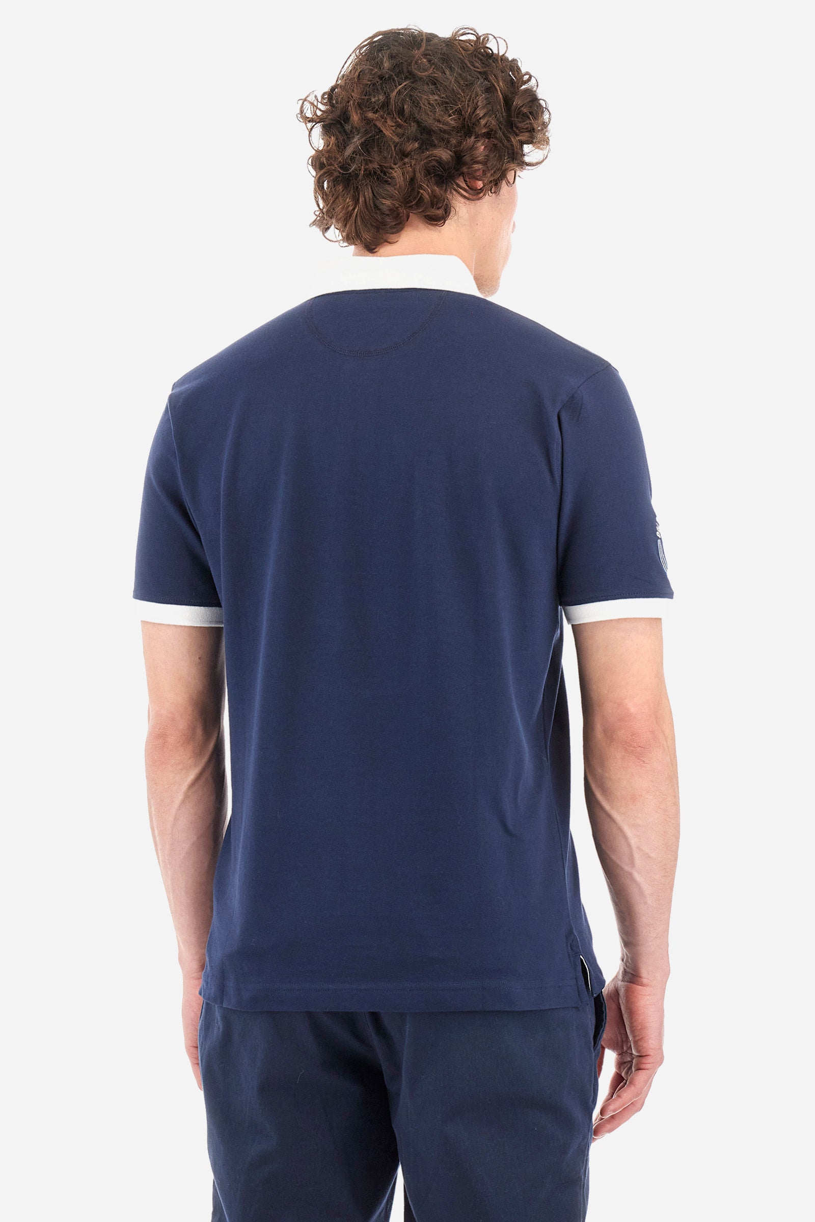 Regular-fit polo shirt in elasticated cotton - Ydan