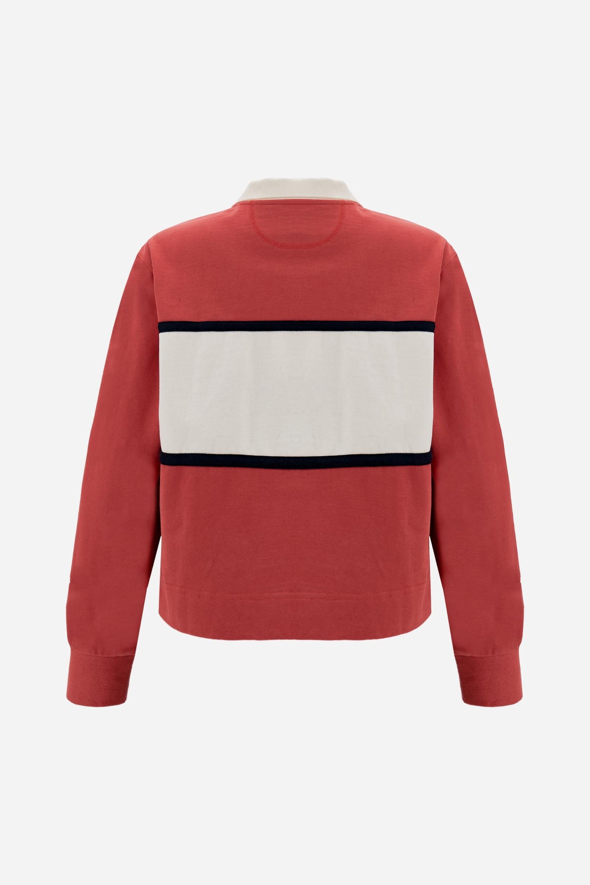 Women's long sleeve polo shirt, cotton jersey, Polo Club stripes - Hermes