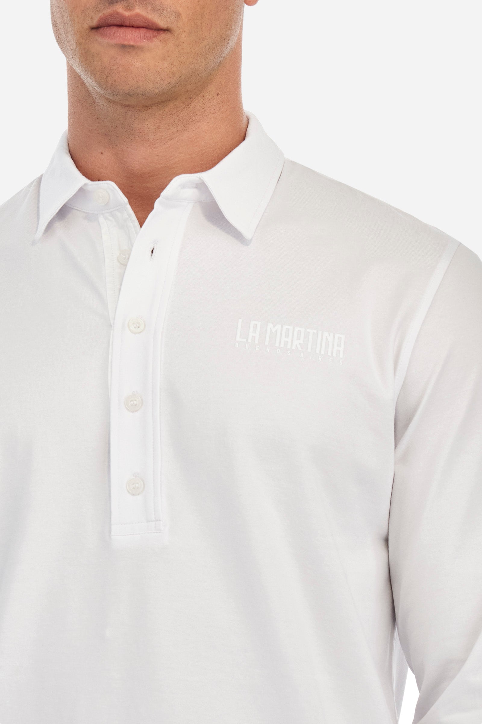 Regular-fit polo shirt in elasticated cotton - Zethus