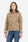 Women's long-sleeved safari jacket in a single colour, made of a cotton-modal blend drill.The front fastens with 5 metal buttons with heraldic motif. The front pockets are applied. Decorative braid-patterned trimmings are applied to the cuffs. The tone-in-tone logo graphic is embroidered on the left sleeve. Regular fit. The model is wearing a size 40. - Silver Lining