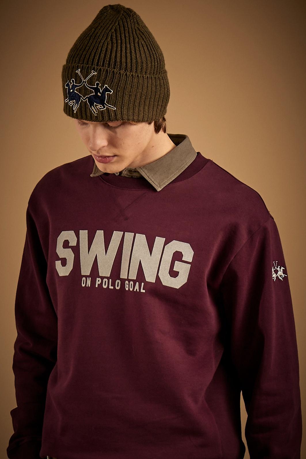 Herren-Sweatshirt mit Rundhalsausschnitt aus Baumwollfleece Swing on Polo - Dionigi