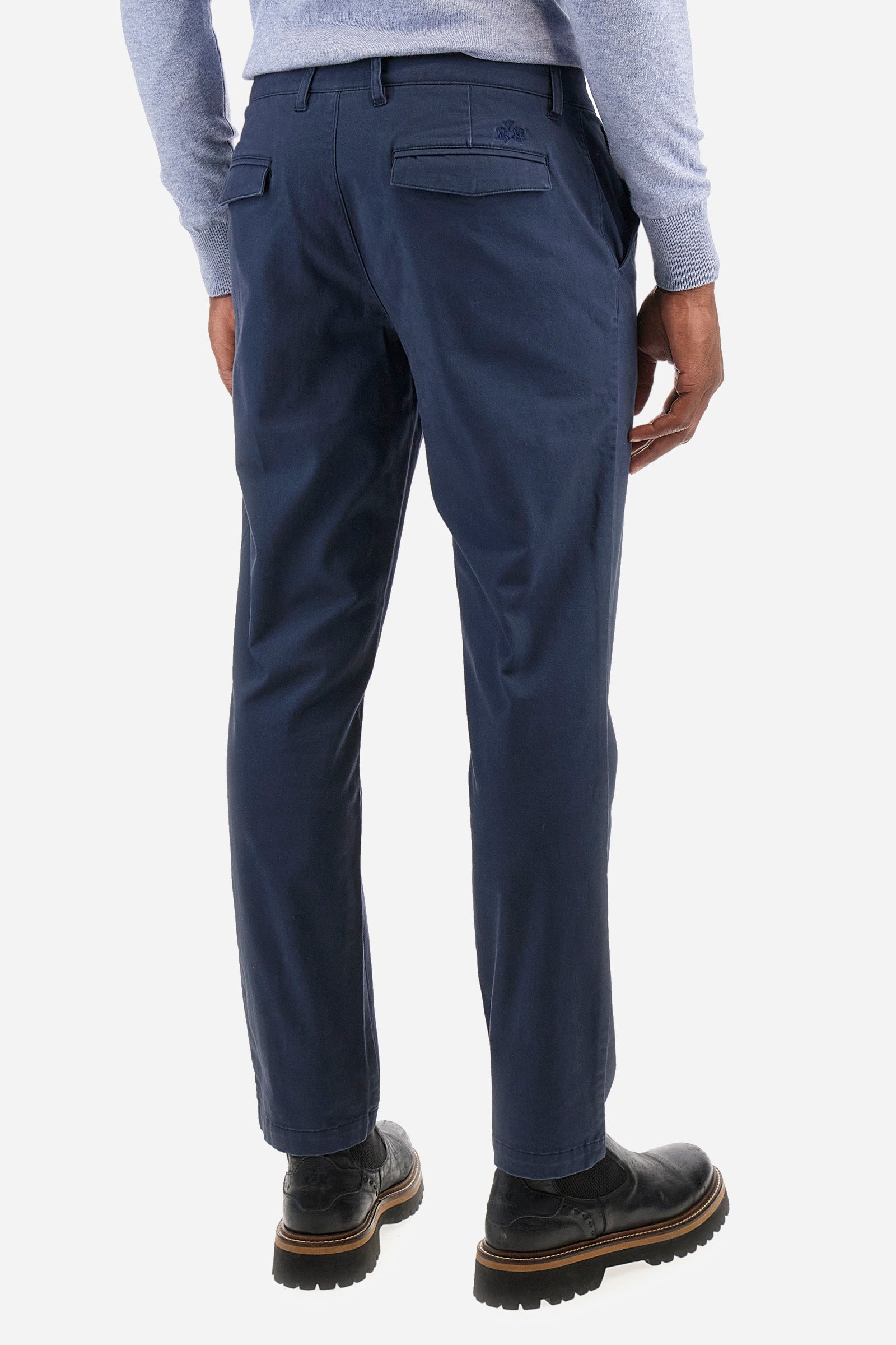 Pantalone chino regular fit in cotone elasticizzato - Zenovio