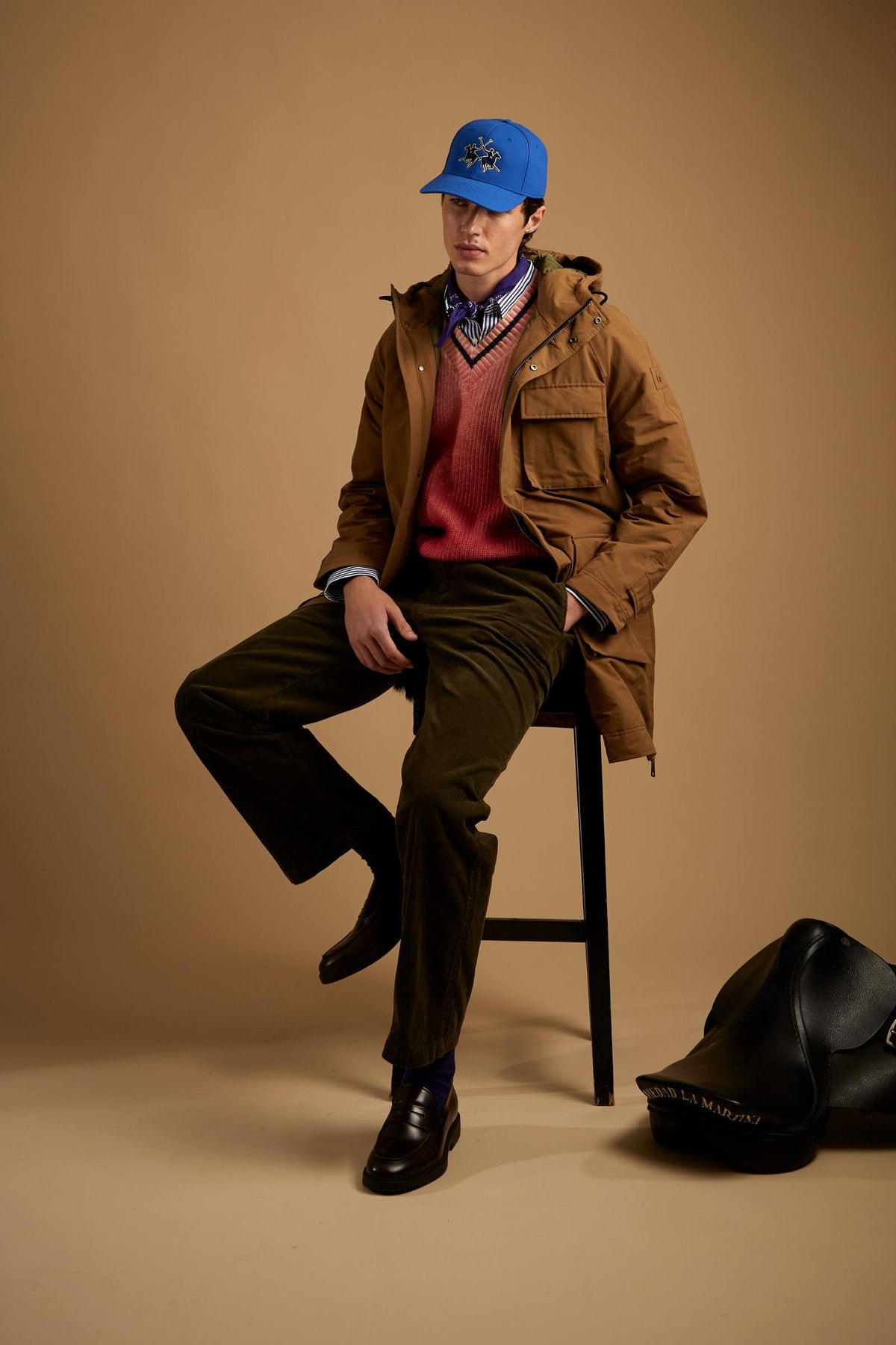 Men's padded parka in waxed canvas - Dom