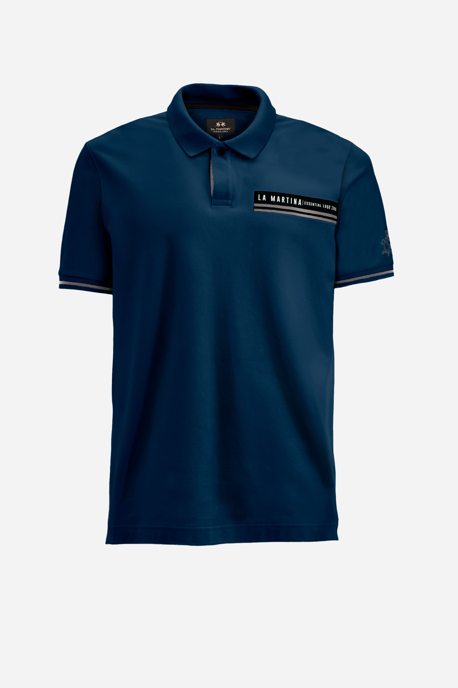 Regular fit polo shirt in stretch cotton - Zaccariah