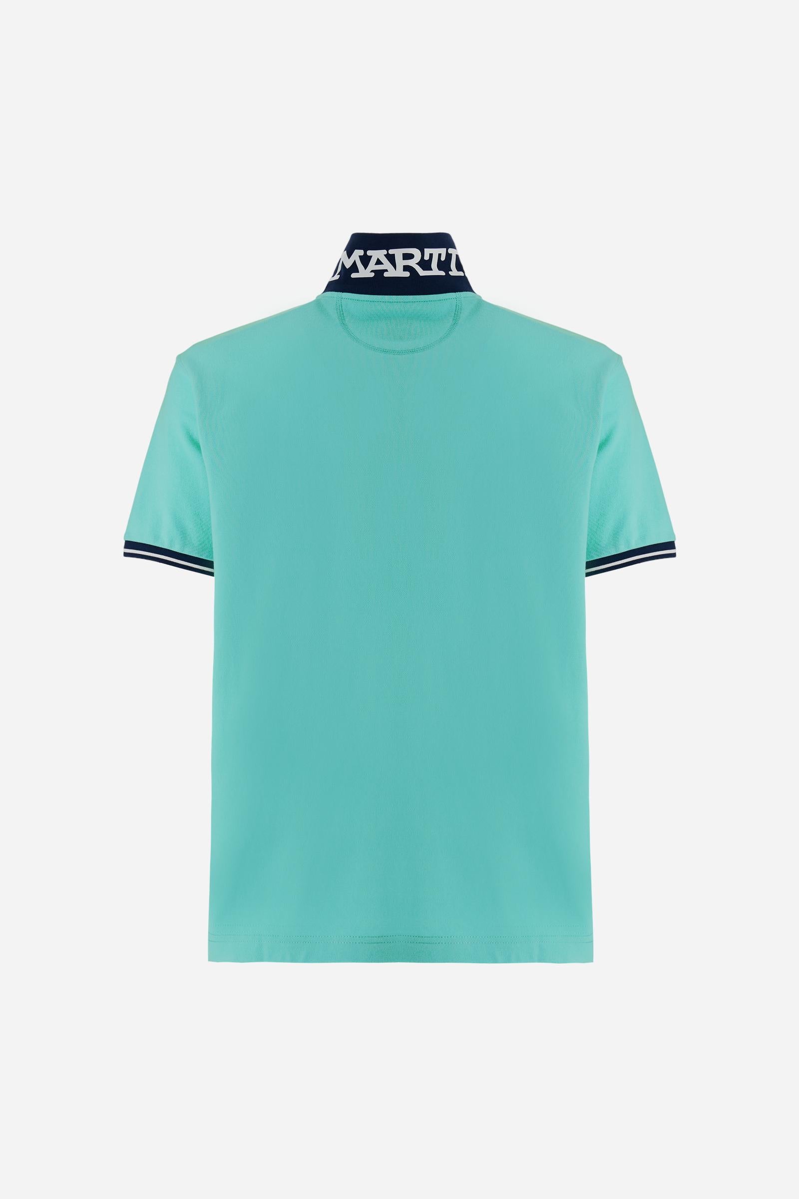 Herren Kurzarm-Poloshirt aus Stretch-Piqué mit Kontrastdetails – Trixie
