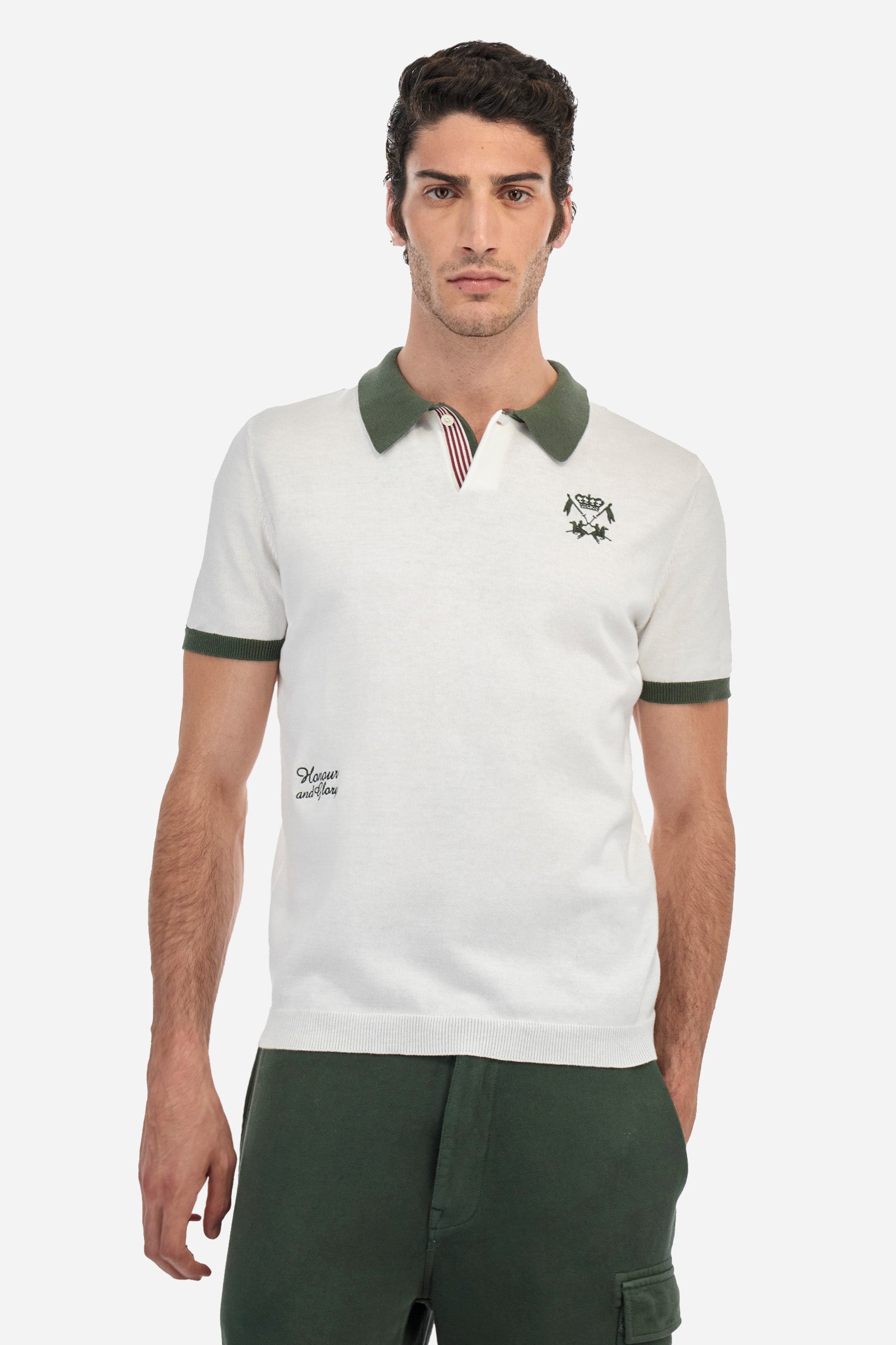 Polo shirt in tricot cotton knit in regular fit - Anthony