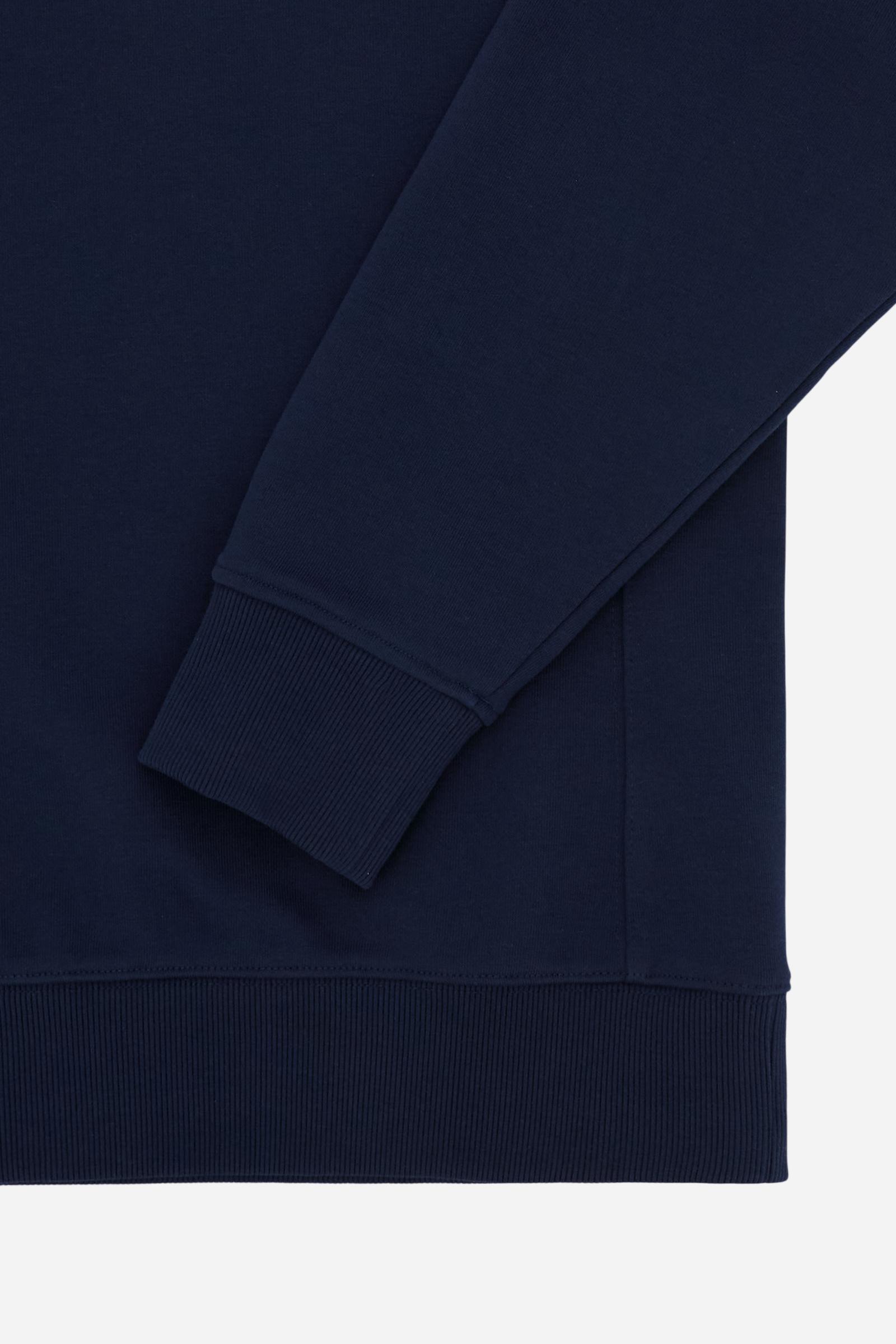 Men’s French Terry sweatshirt with half zip at the neck, regular fit, ribbed details and embroidered logo on the chest. - Navy                                                                                                                                                                                                                                                                                                                                                                                                  