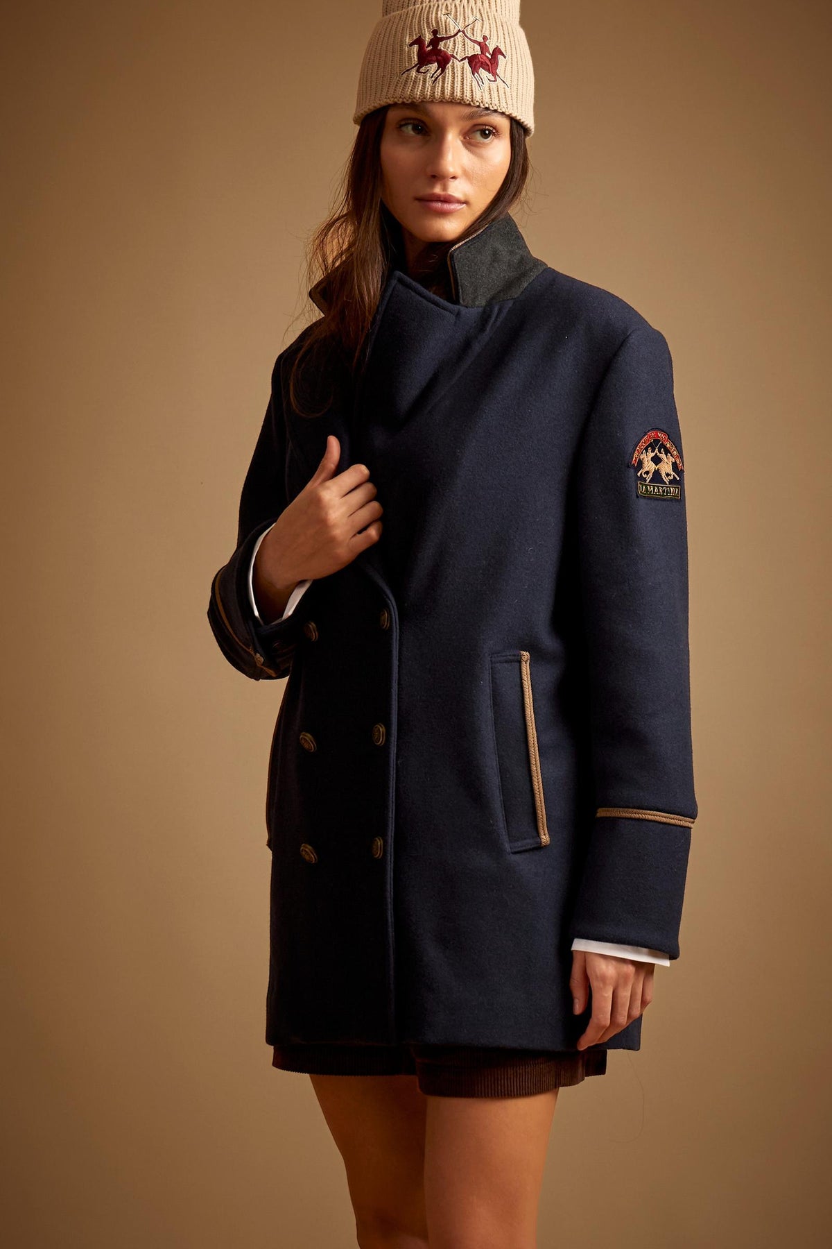 Women's double-breasted wool blend coat - Elizabeth