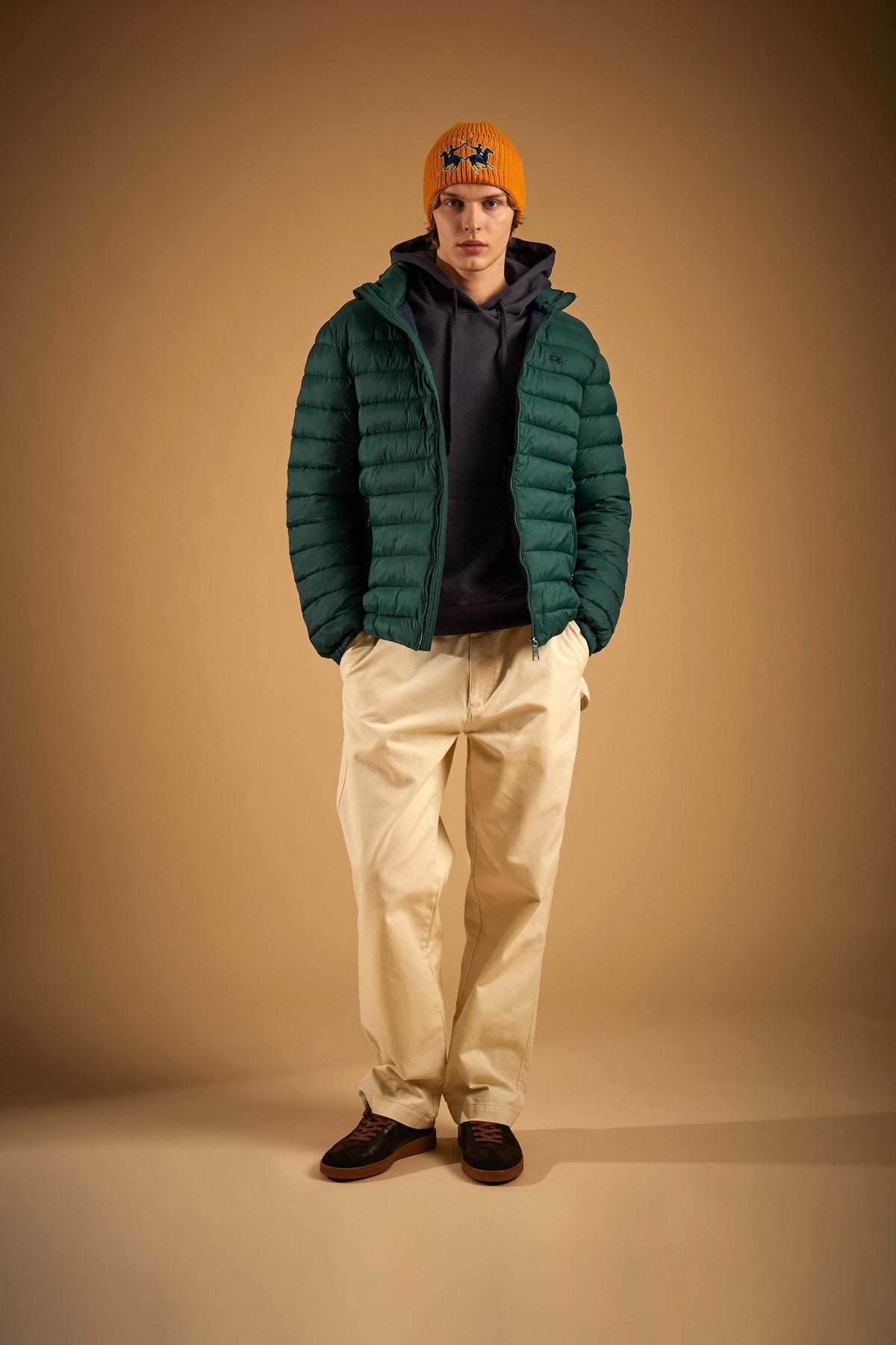 Men's nylon hooded down jacket - Delgado