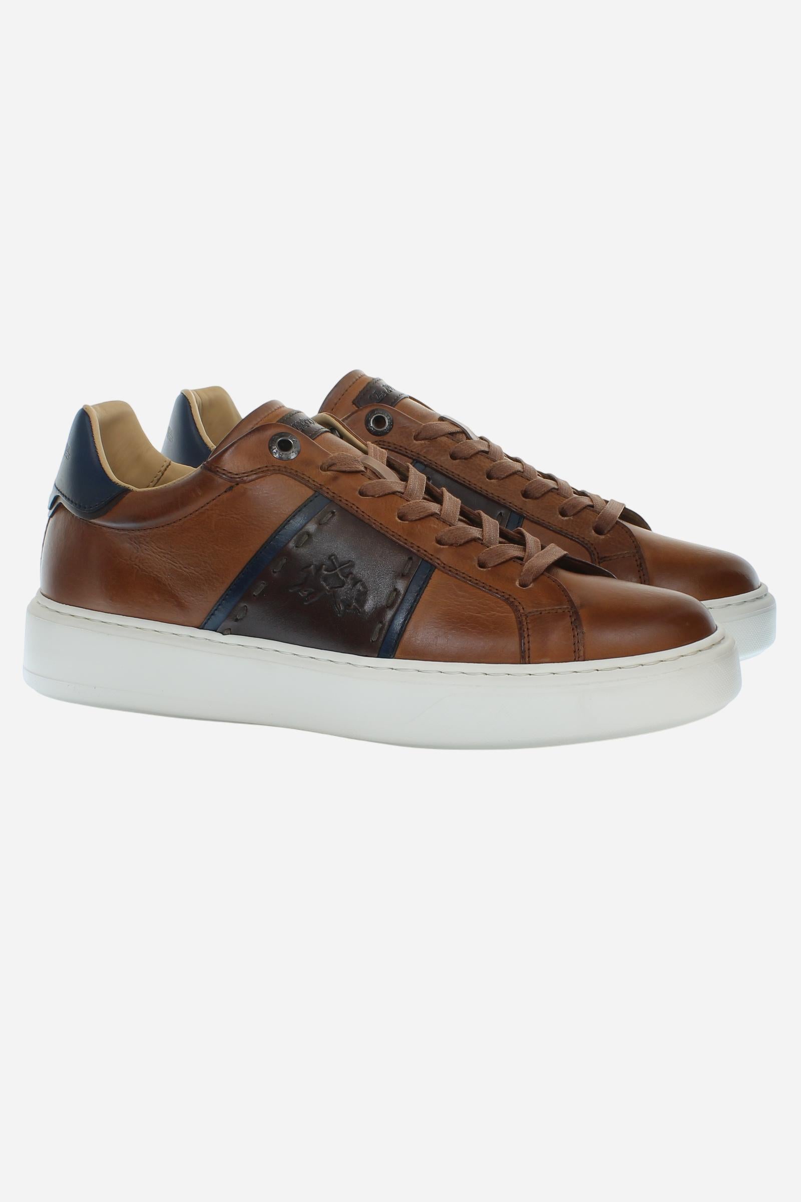 Made in Italy trainers handcrafted in leather and split leather
