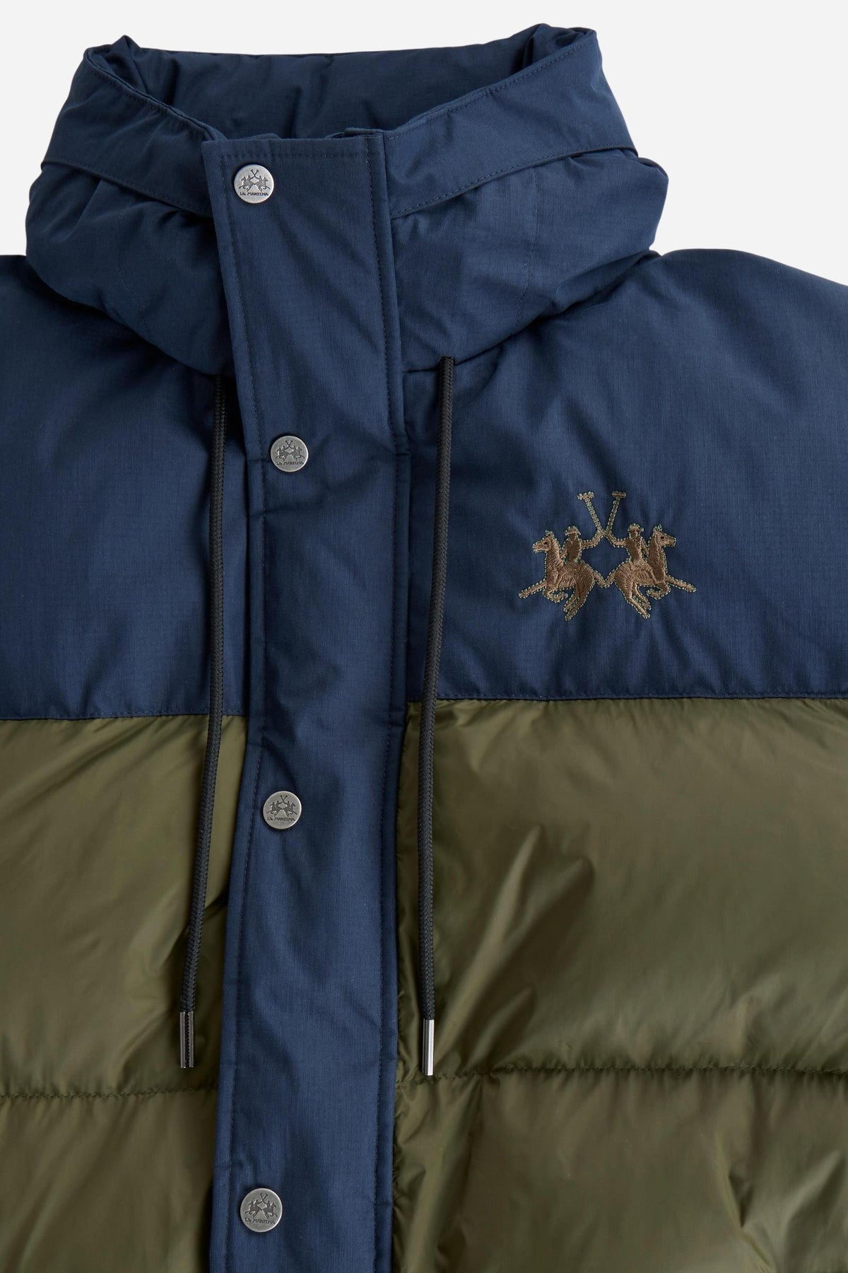 Men's down jacket with hood in nylon and feather - Dalton