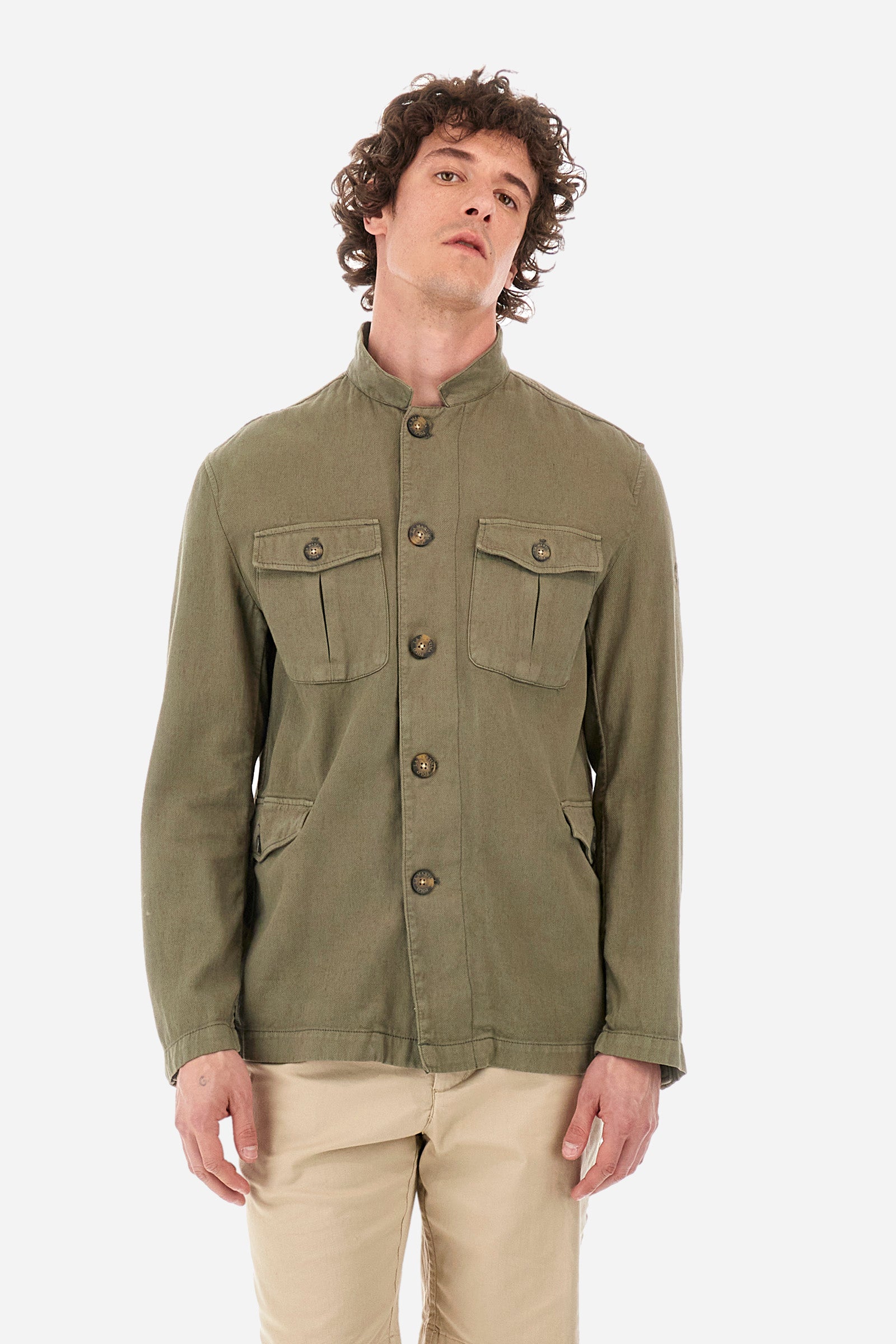 Regular-fit jacket in cotton and linen - Yuthakon