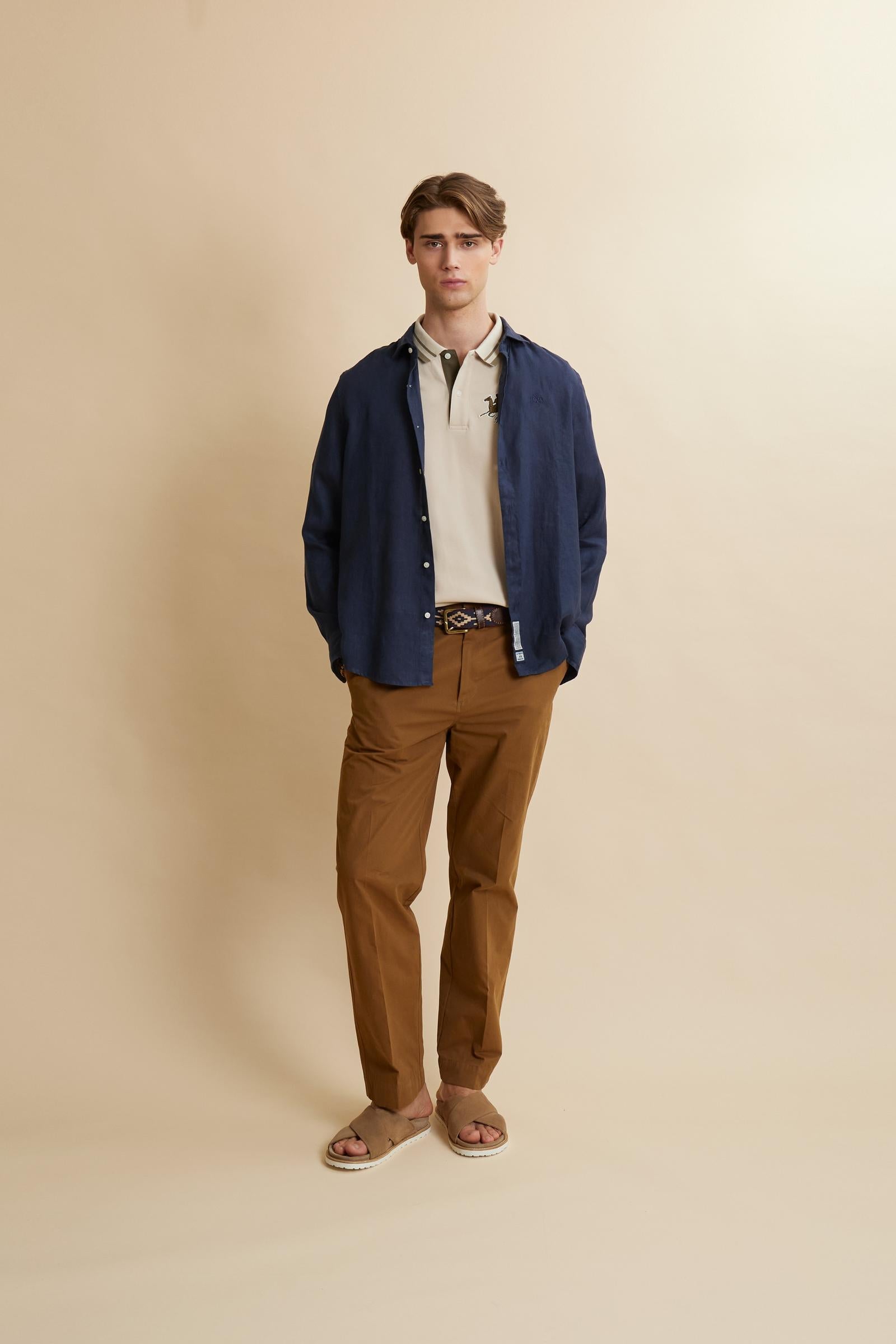 Men’s regular fit garment-dyed linen shirt - Innocent