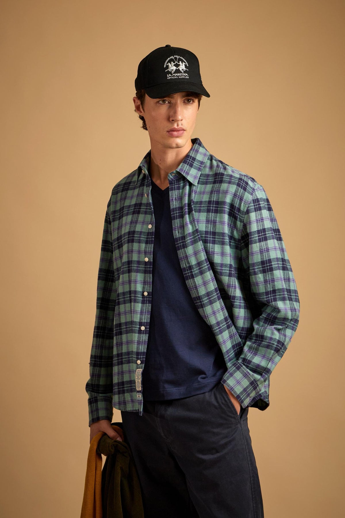 Men's check cotton flannel shirt - Den