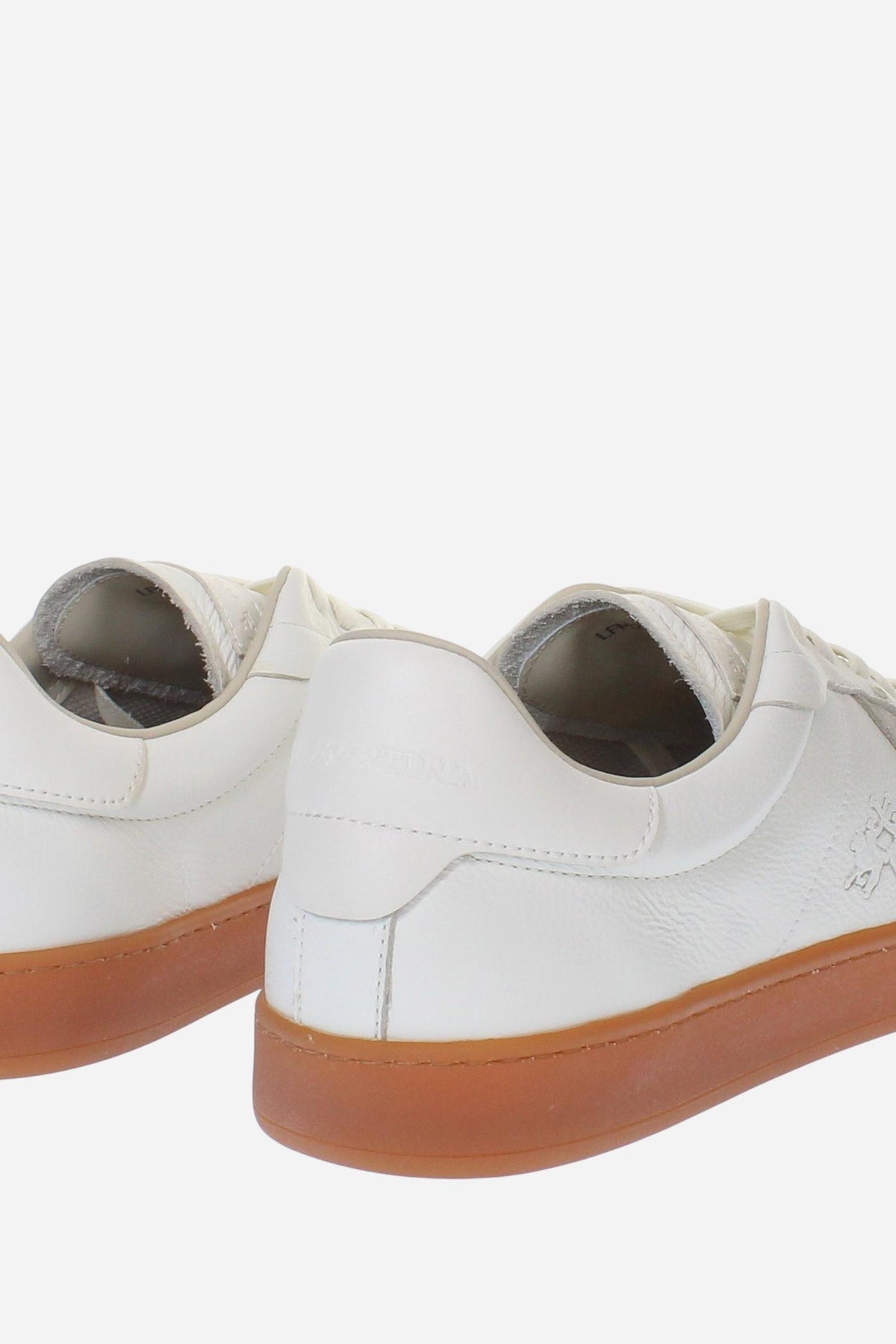 Men's deconstructed sneaker in deerskin leather and suede with visible stitching, artisanal topstitching, and a honey-colored rubber sole for comfort and style. - BEIGE/OFF WHITE
