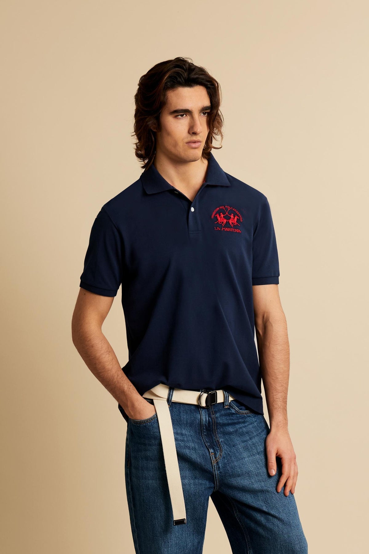 Men's regular fit polo with team logo - Miguel