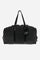 Travel duffle bag in embossed nubuck. Spacious and elegant, with leather straps and double zip closure. - Black                                                                                                                                                                                                                                                                                                                                                                                                                 