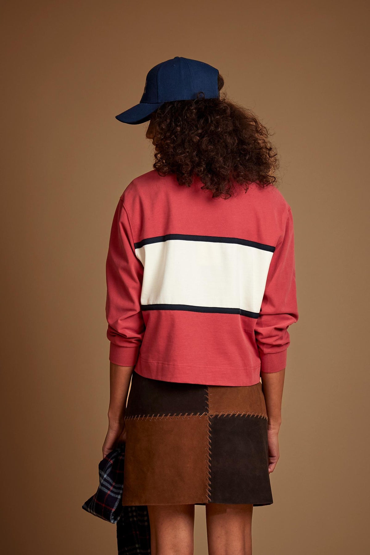 Women's long sleeve polo shirt, cotton jersey, Polo Club stripes - Hermes