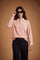 Women's long-sleeve polo in heavy-weight cotton jersey with a comfortable fit, straight cut, rugby collar, concealed front opening, embroidered crest, and LM patch. - Pale Mauve