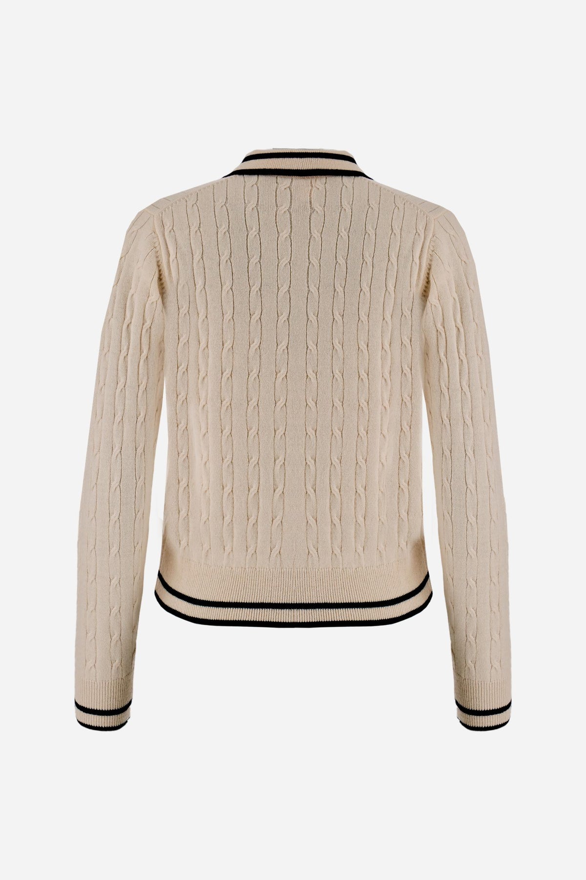 Polo donna in maglia a trecce in lambswool - Ellery