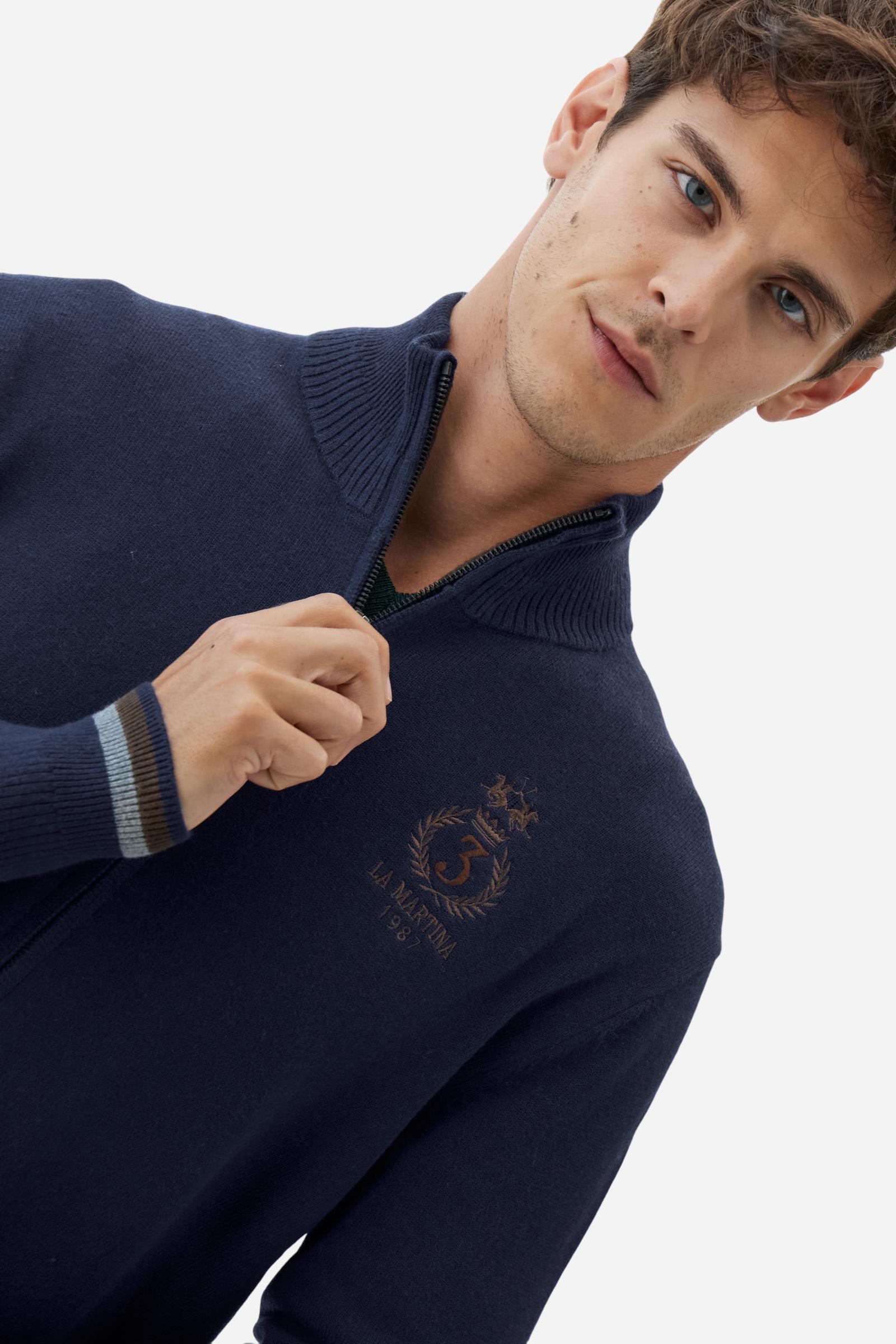 Pull homme zippé avec col montant Polo Club - Brooks
