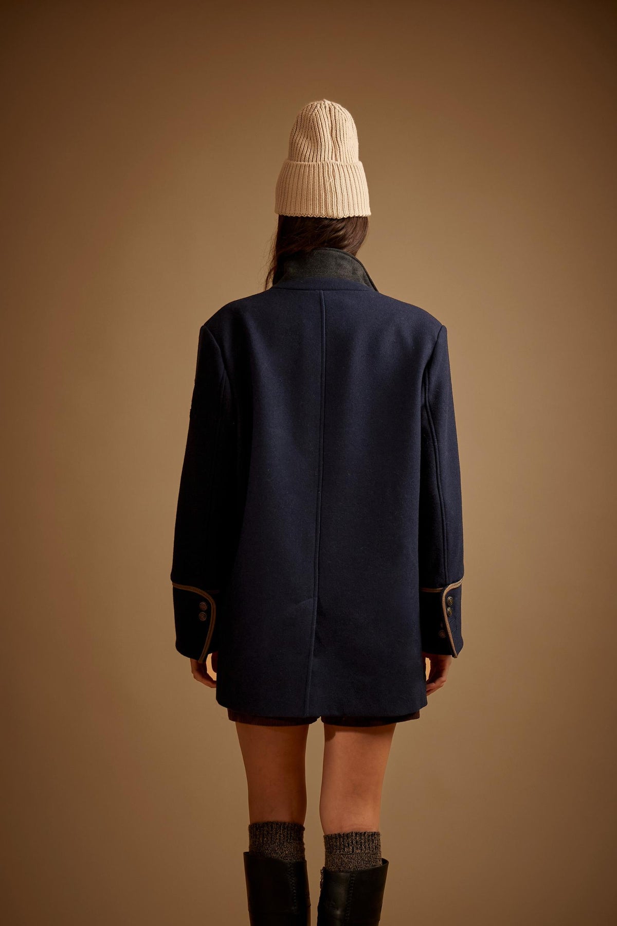 Women's double-breasted wool blend coat - Elizabeth