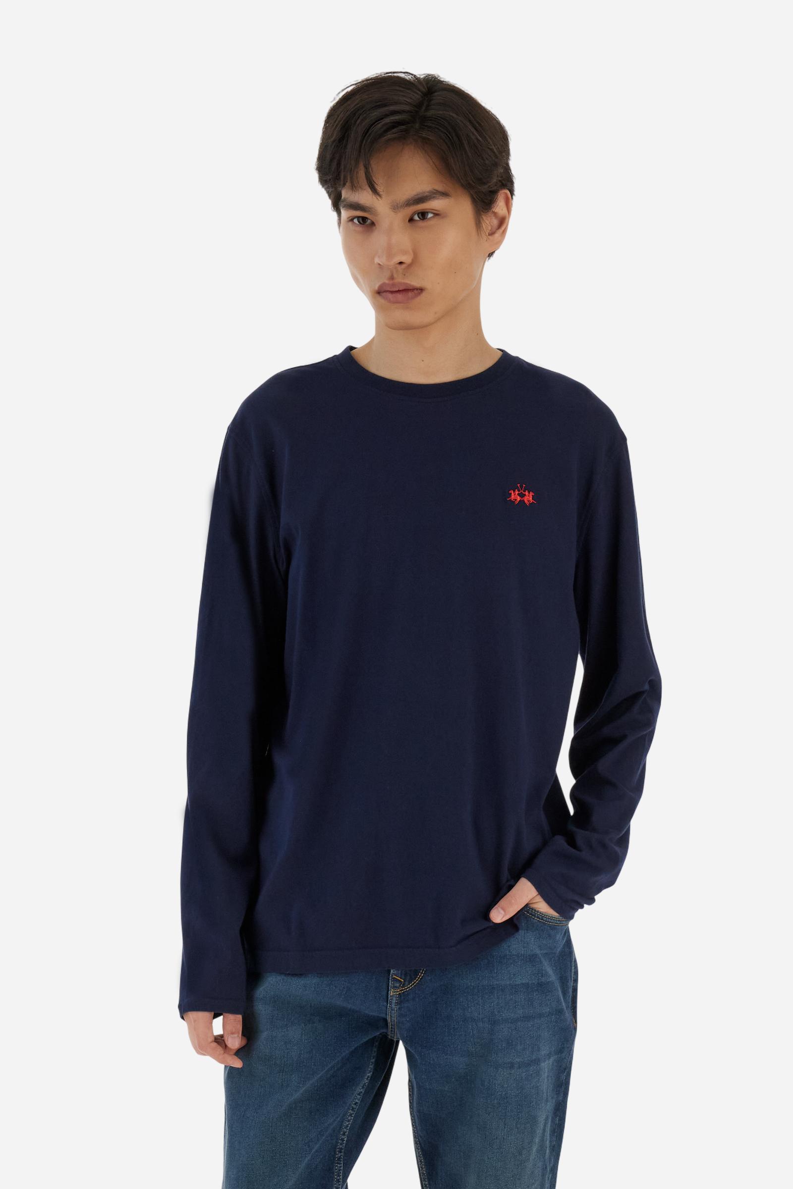 Camiseta de hombre de cuello redondo en jersey de algodón básica - Benjy